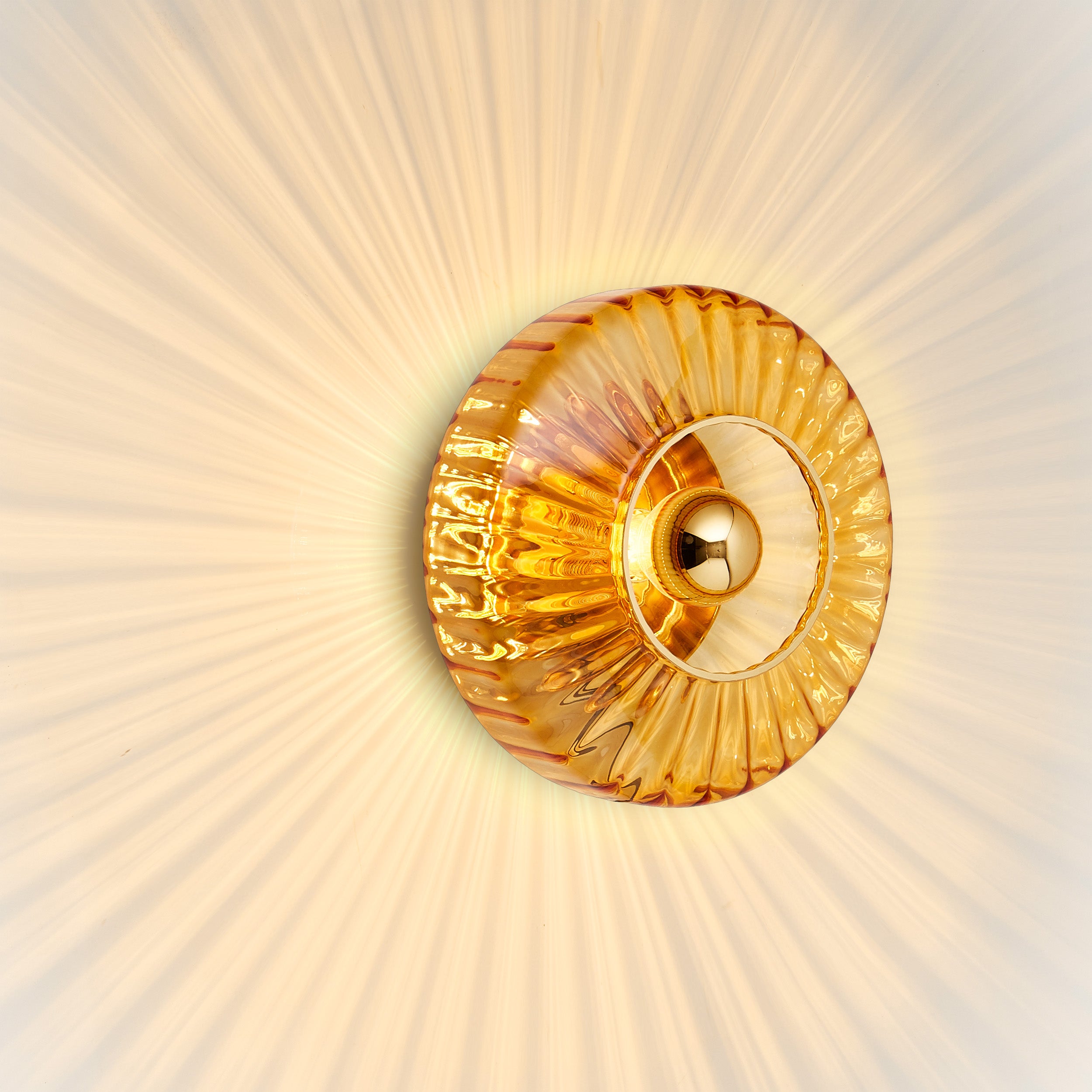 Wandleuchte NEW WAVE OPTIC bernsteinfarben transparent