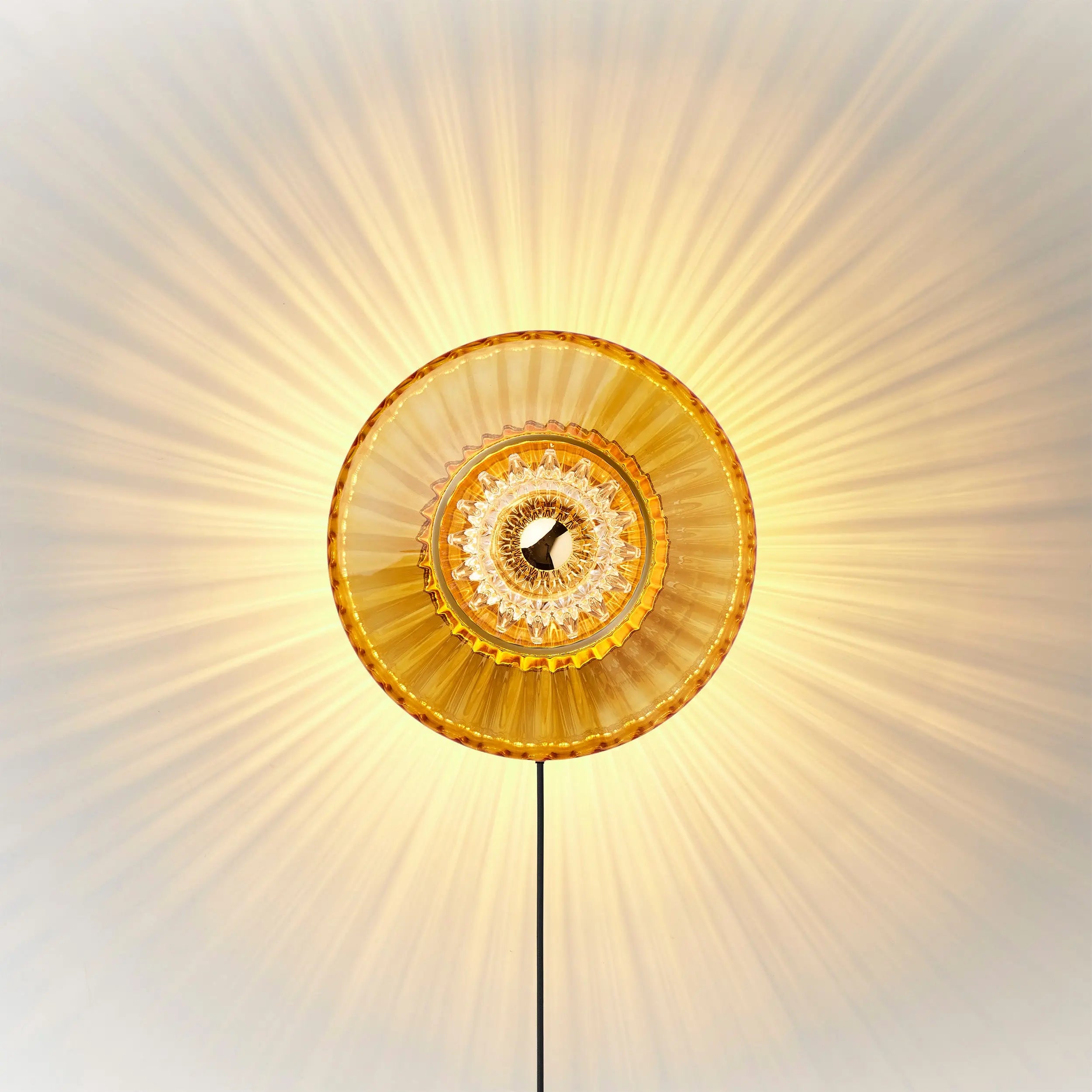 Kinkiet NEW WAVE OPTIC bursztynowy transparentny – szkło, Design By Us