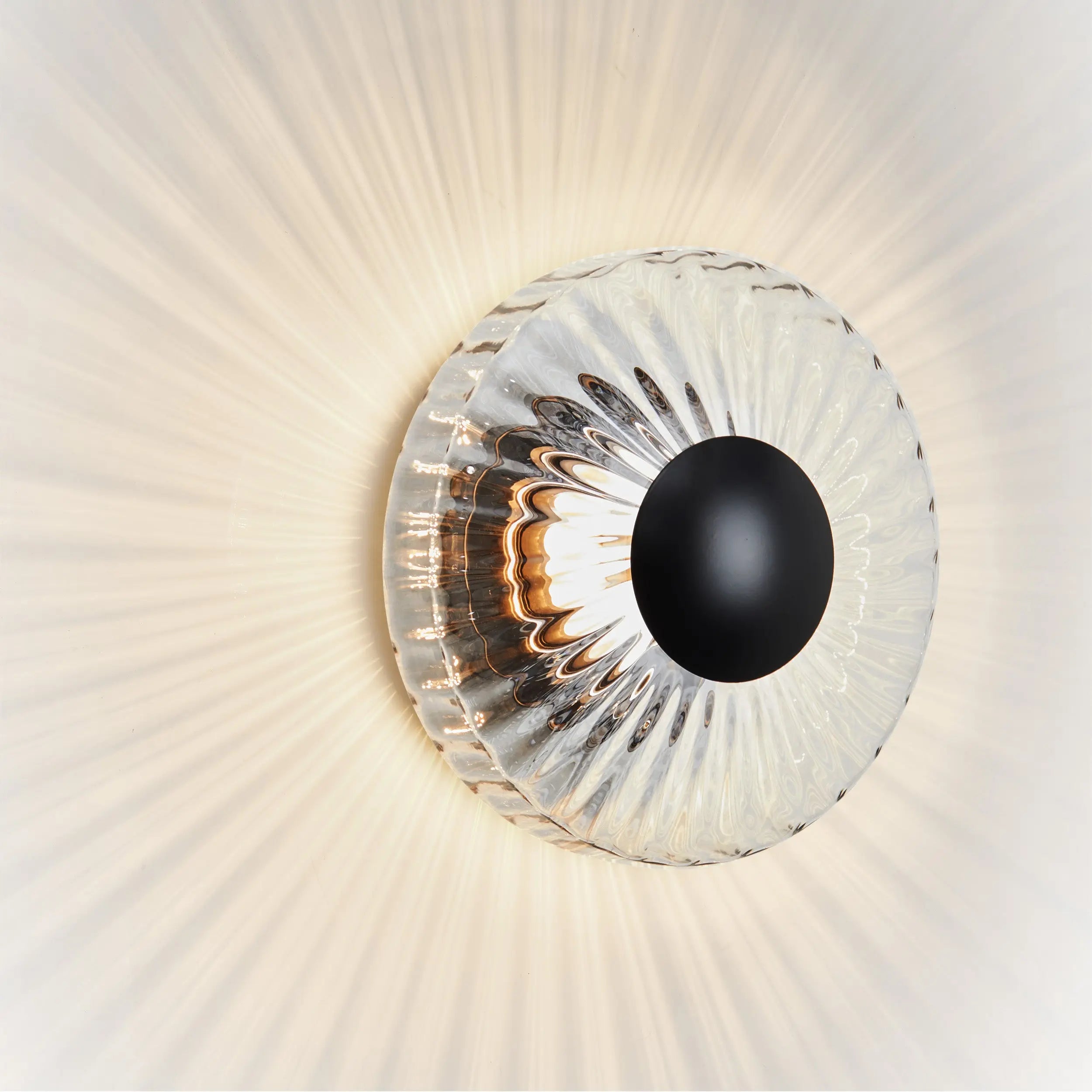 Kinkiet zewnętrzny NEW WAVE OPTIC transparentny z czarnym wykończeniem – lampa ścienna