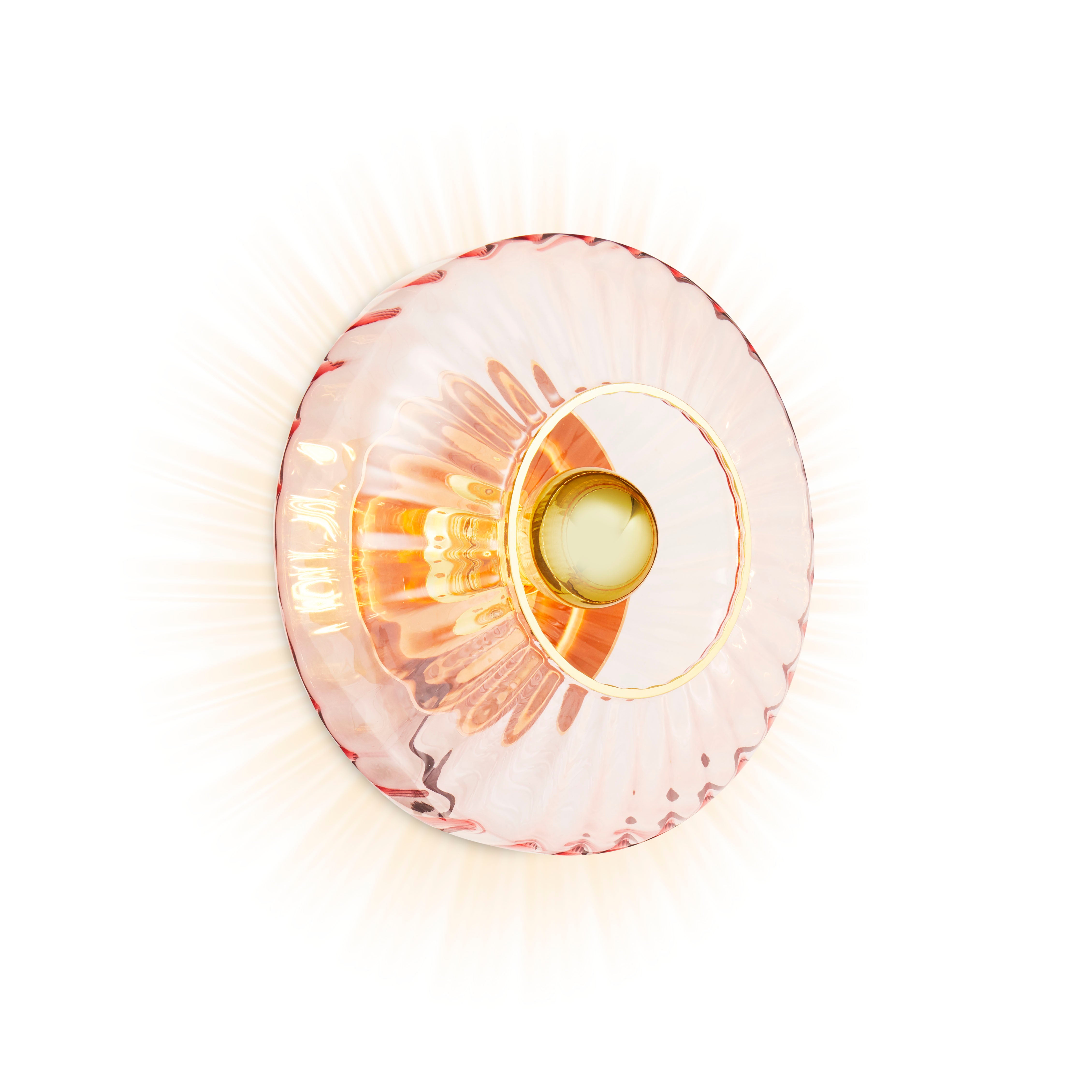 Wandleuchte NEW WAVE OPTIC rosa Glas