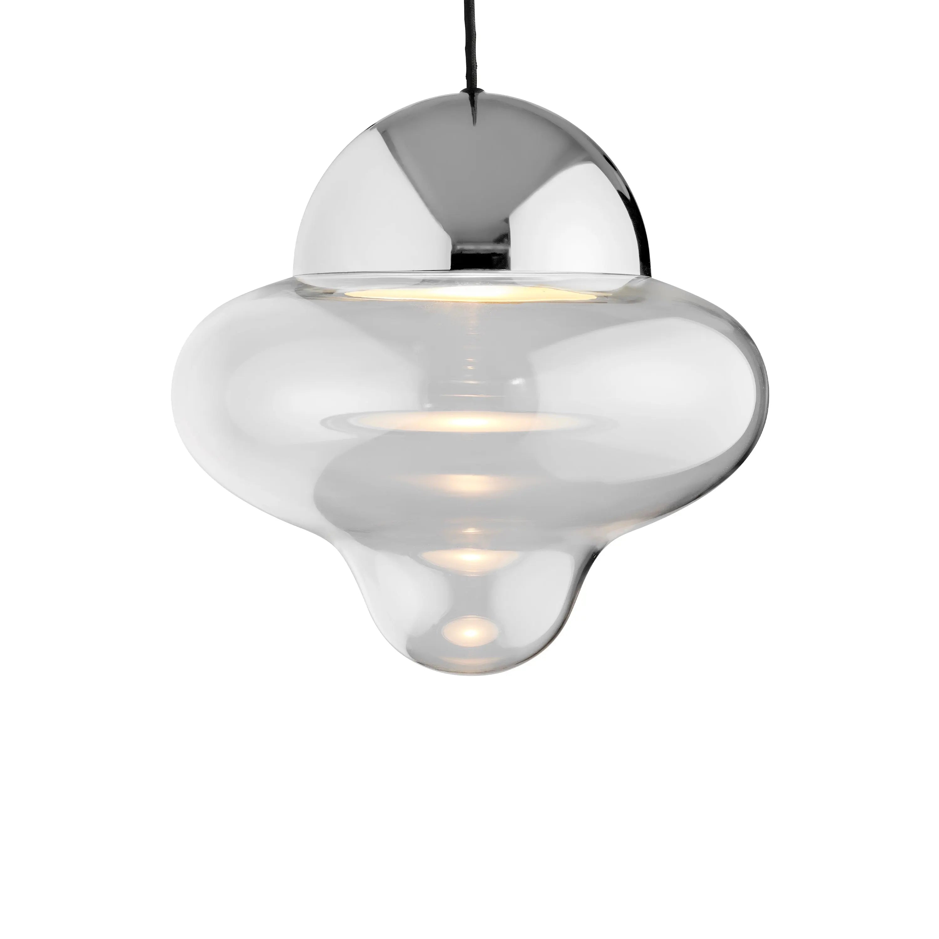 Lampa wisząca NUTTY szkło transparentne ze srebrnym wykończeniem z oświetleniem LED