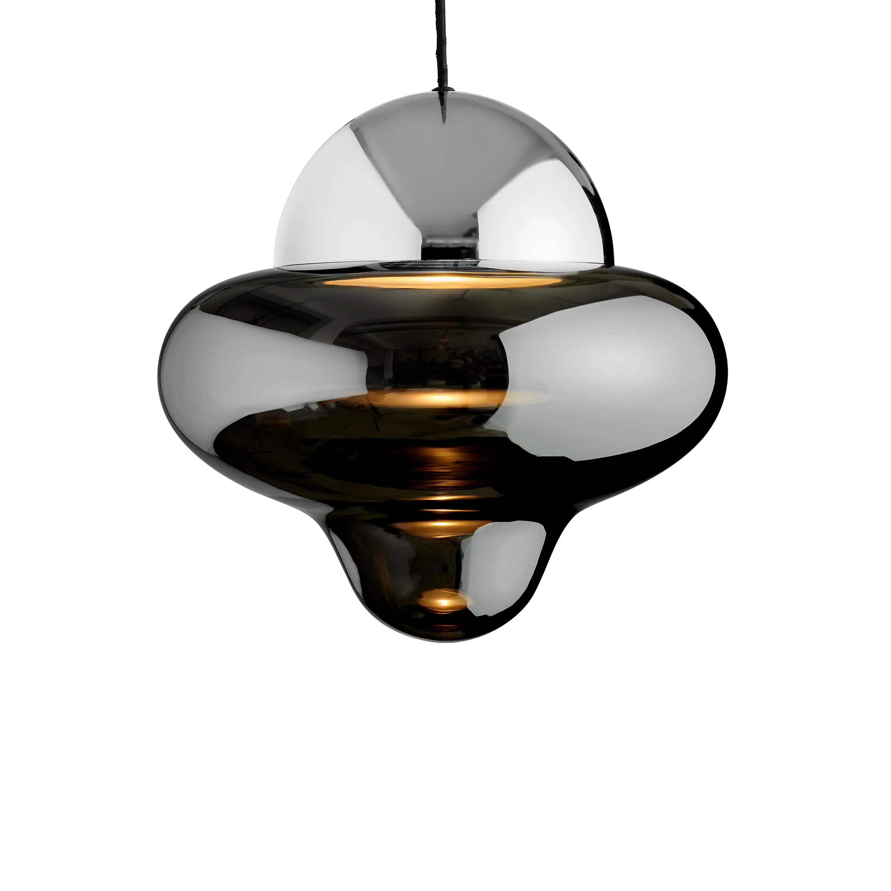 Lampa wisząca NUTTY szkło dymione ze srebrnym wykończeniem z oświetleniem LED