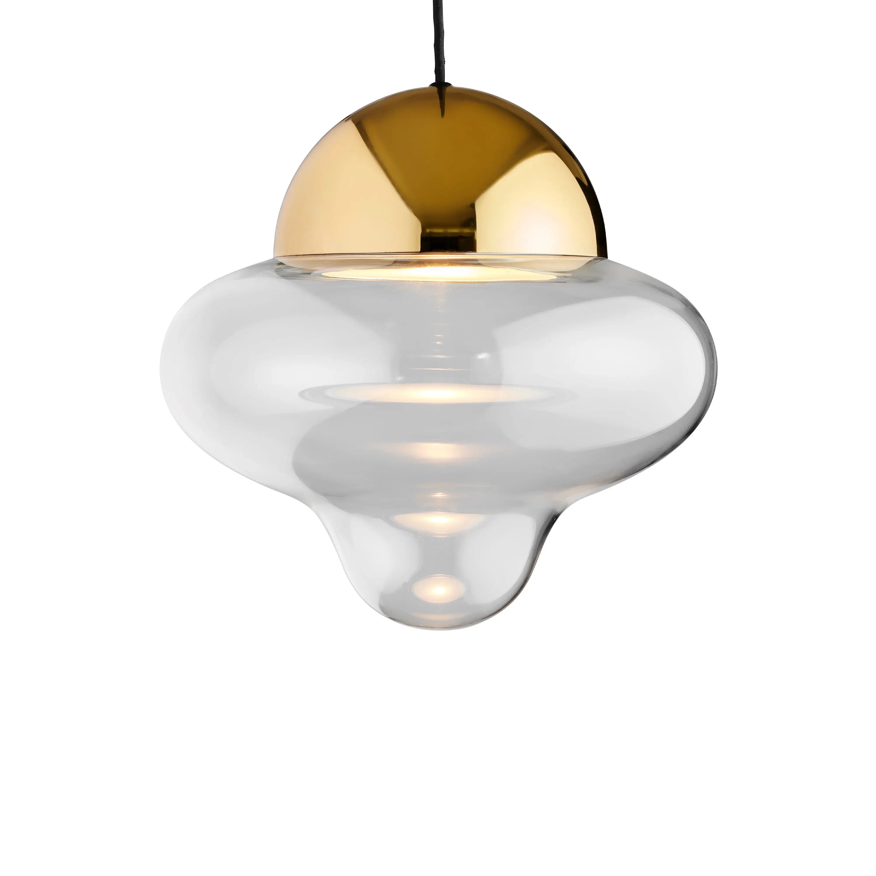 Lampa wisząca NUTTY szkło transparentne ze złotym wykończeniem z oświetleniem LED