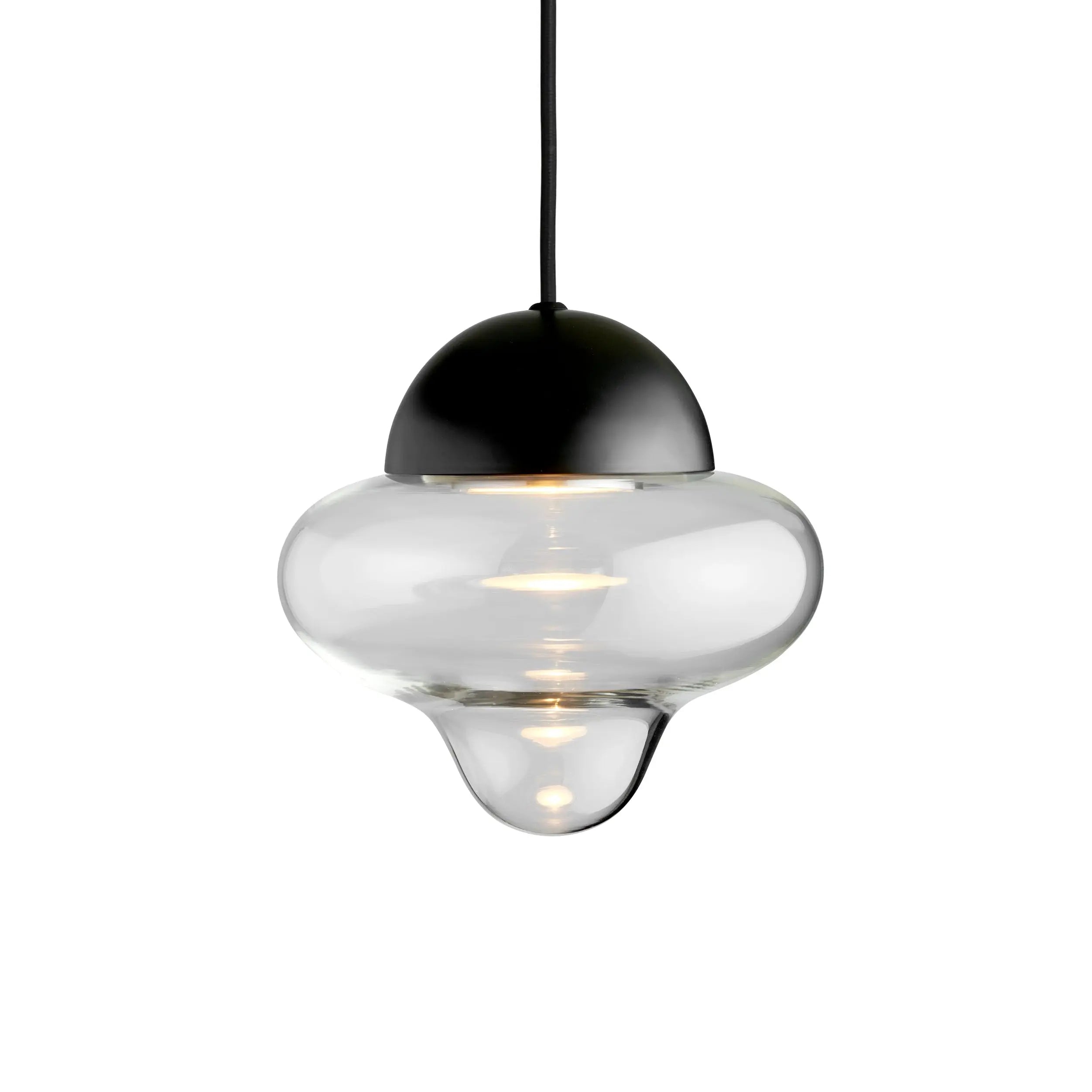 Lampa wisząca NUTTY szkło transparentne z czarnym wykończeniem – Design By Us