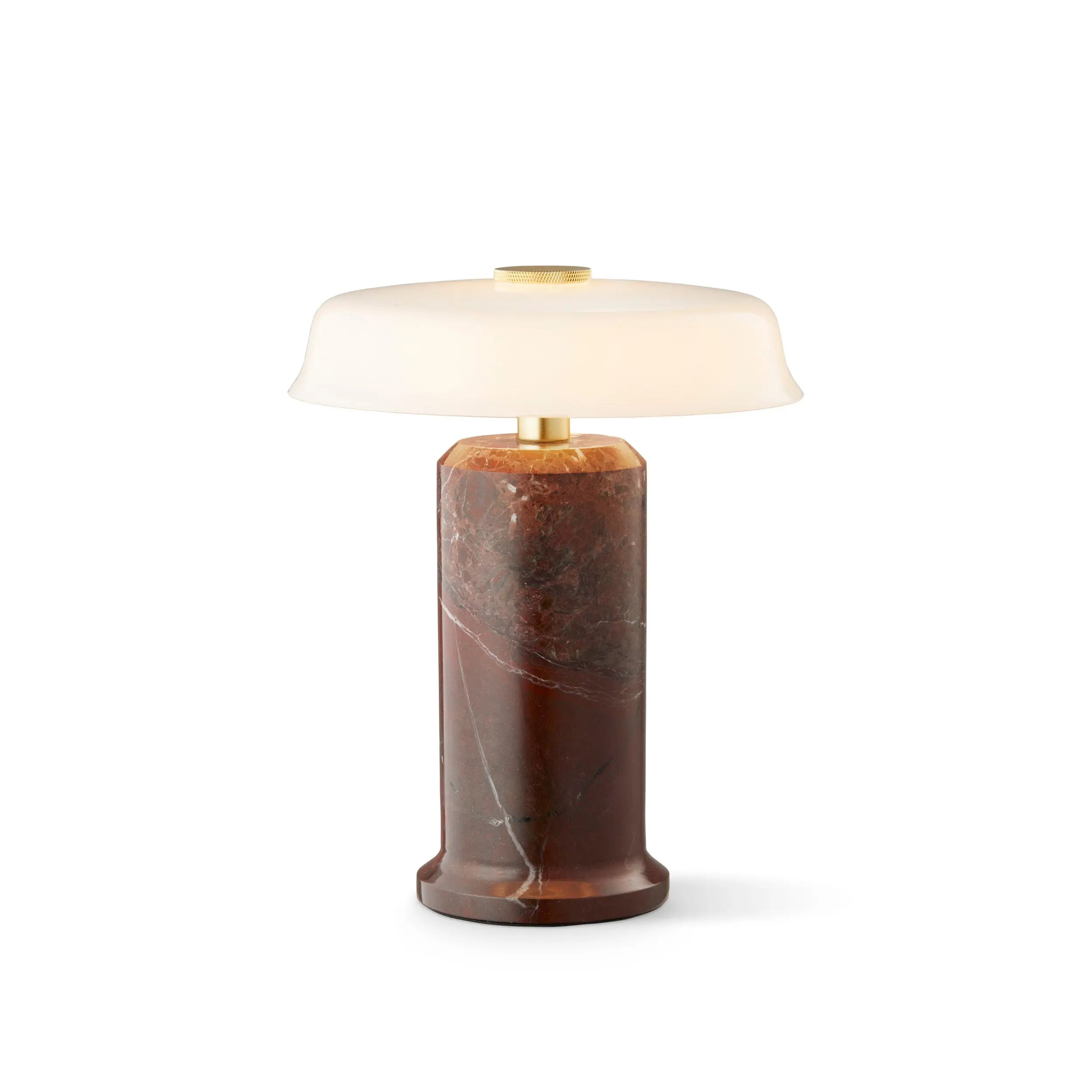 Lampa przenośna TRIP NO. 2 burgundowy marmur z mlecznobiałym szkłem z oświetleniem LED