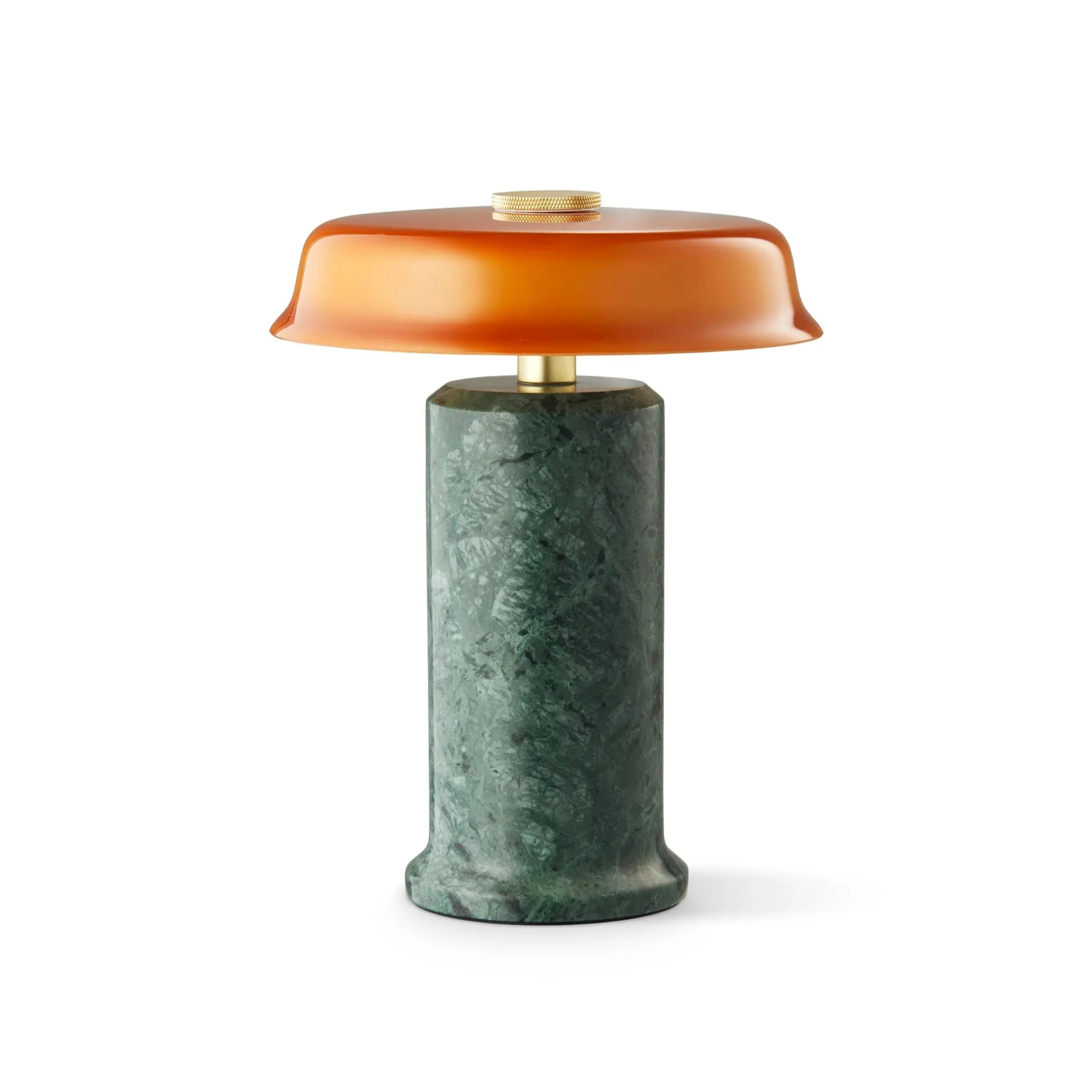Lampa przenośna TRIP NO. 2 zielony marmur z bursztynowym szkłem – Design By Us