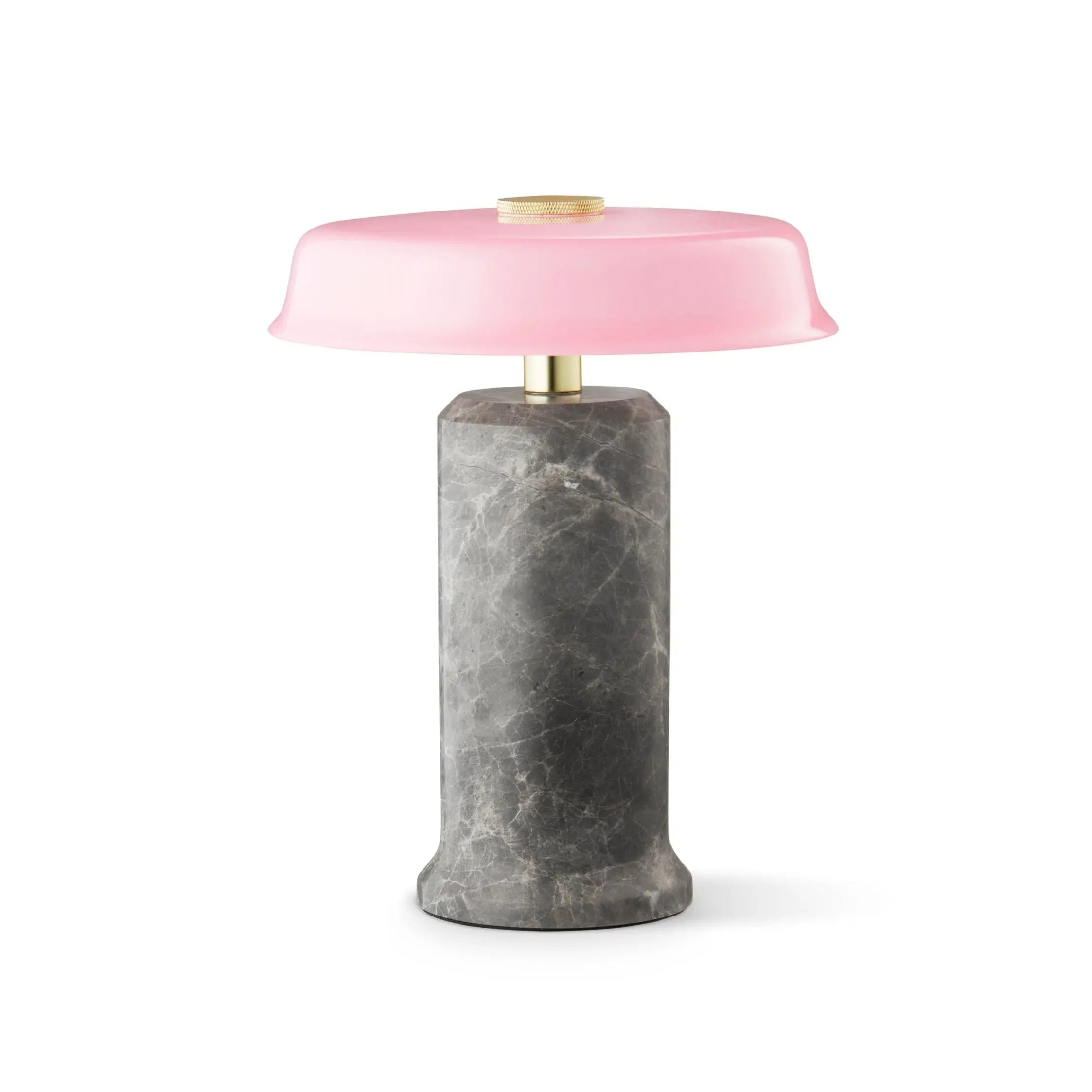 Lampa przenośna TRIP NO. 2 srebrny marmur z różowym szkłem – Design By Us