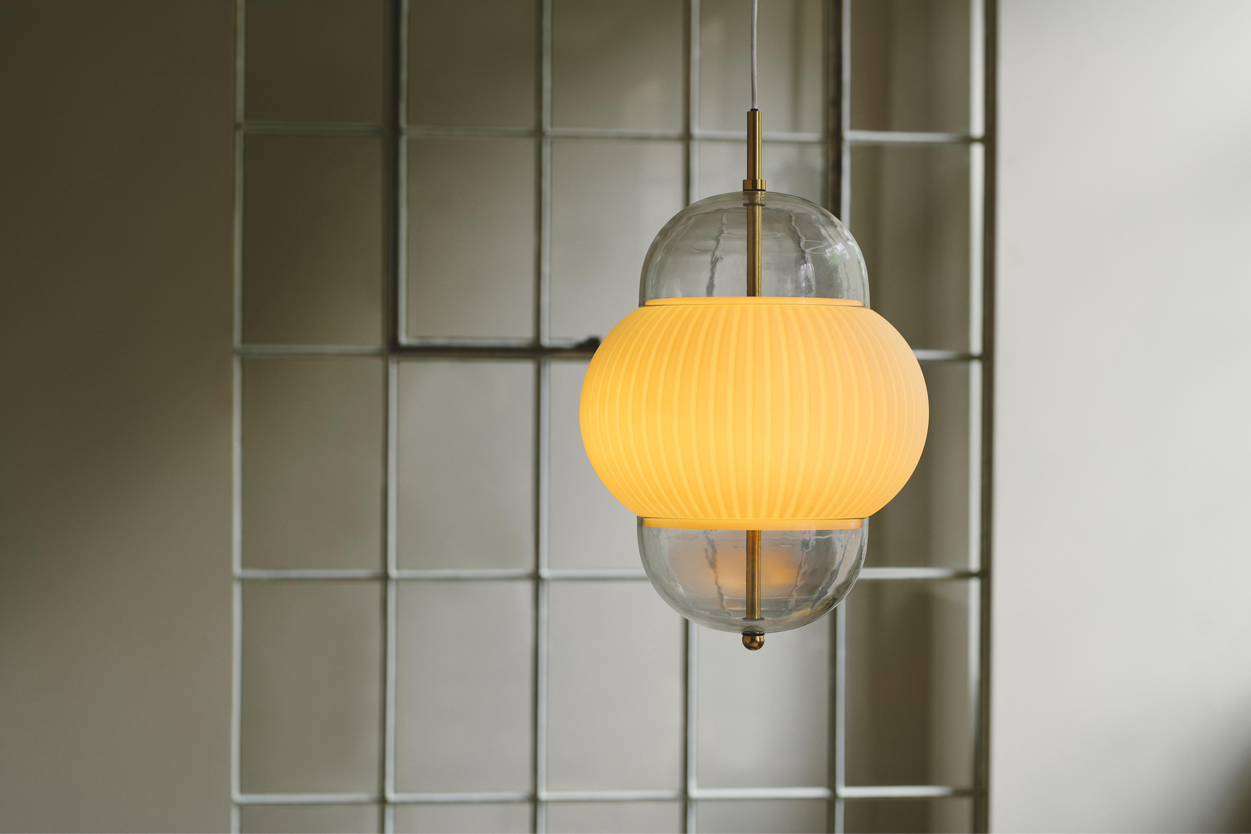 SHAHIN pendant lamp white with gold