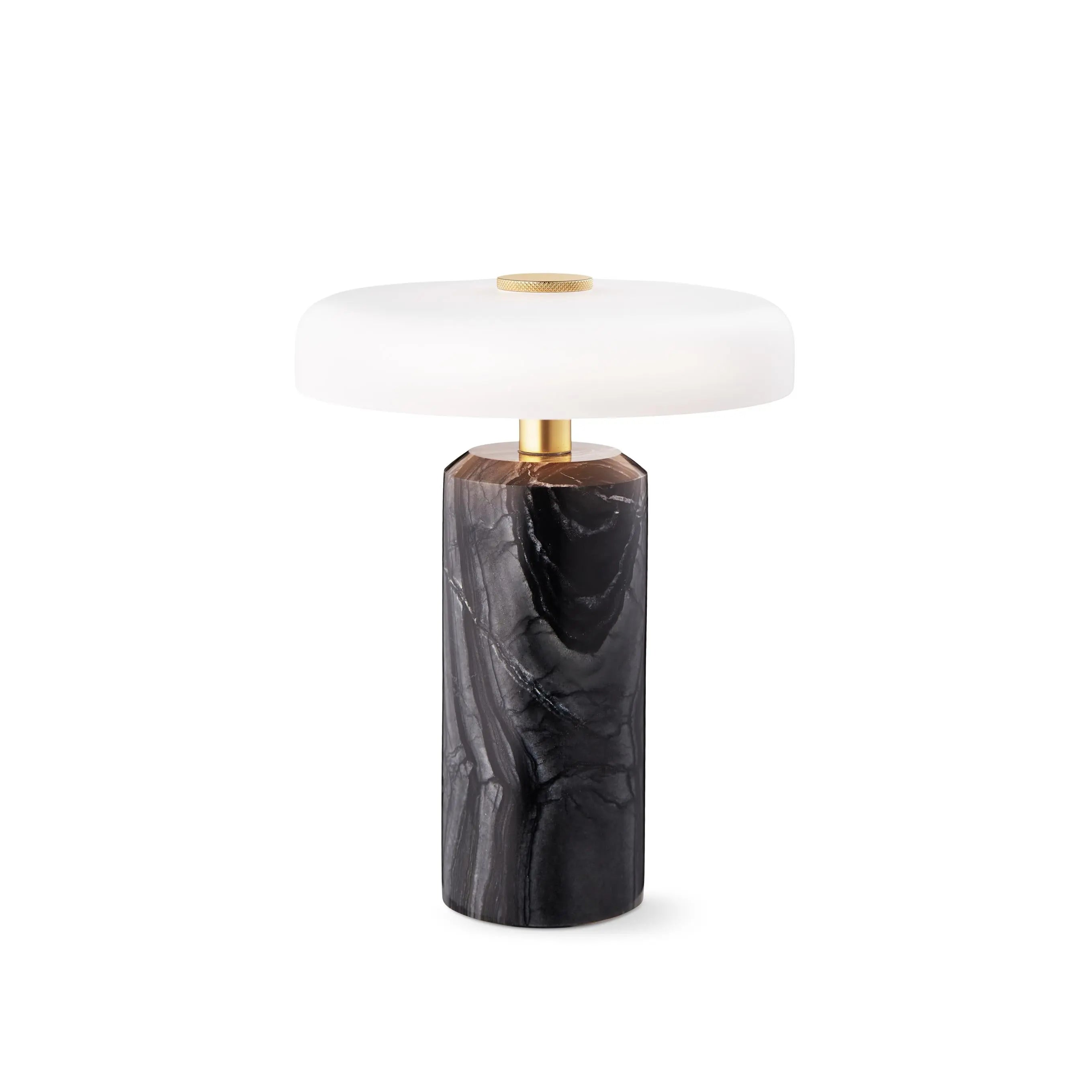 Lampa przenośna TRIP czarny marmur z mlecznobiałym szkłem ze ściemniaczem