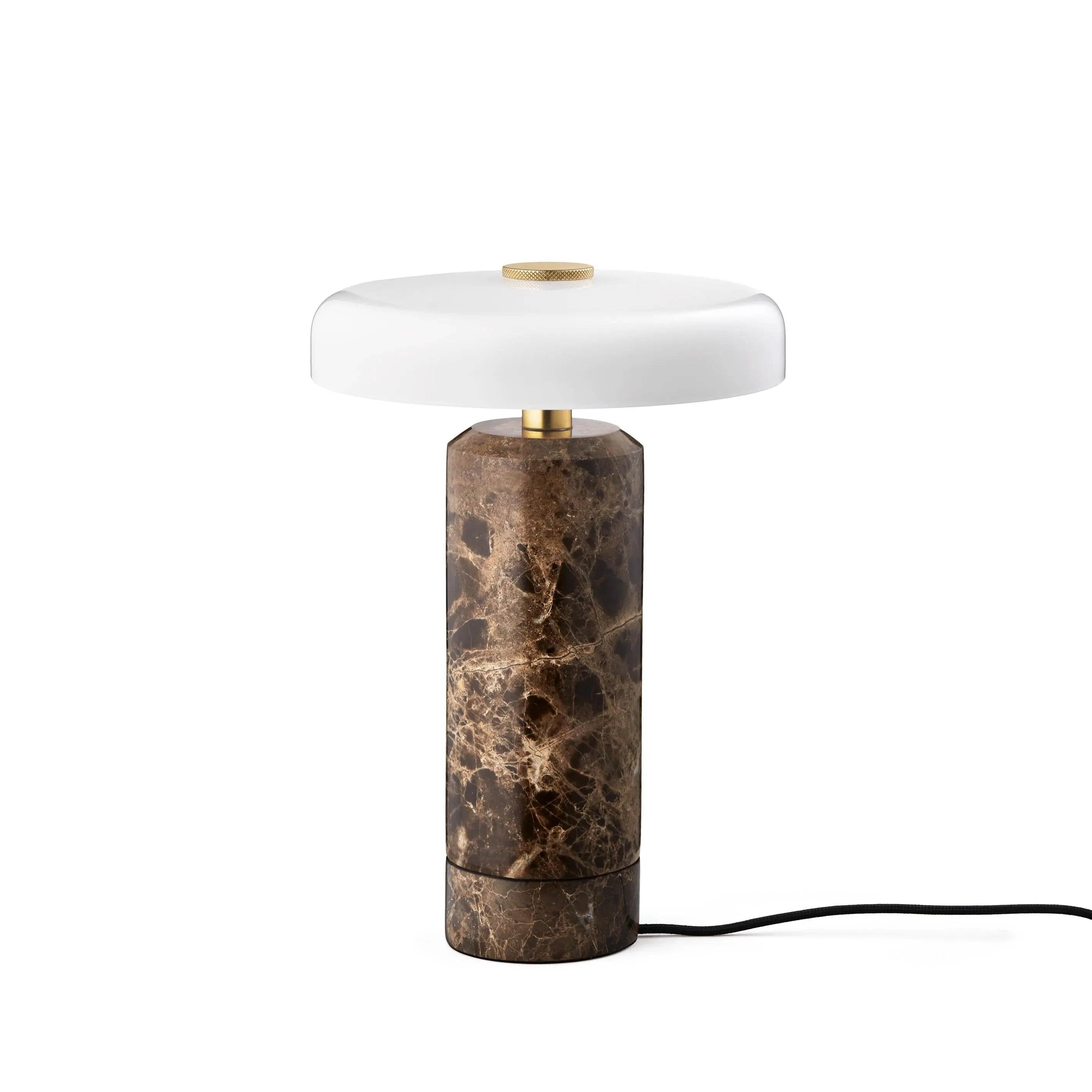 Lampa przenośna TRIP brązowy marmur z mlecznobiałym szkłem – szkło, Design By Us