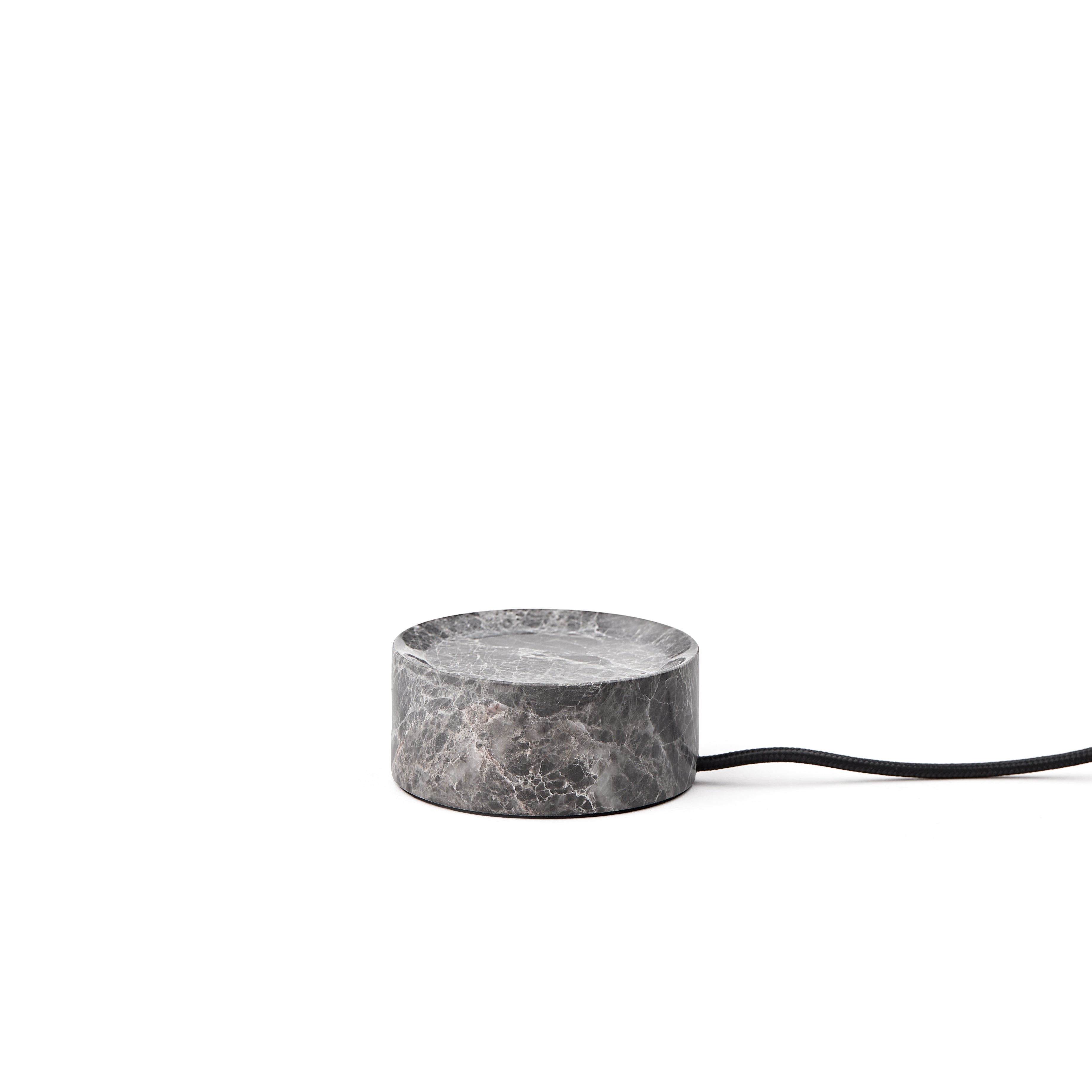 Tragbare Lampe TRIP silberner Marmor mit rosa Glas