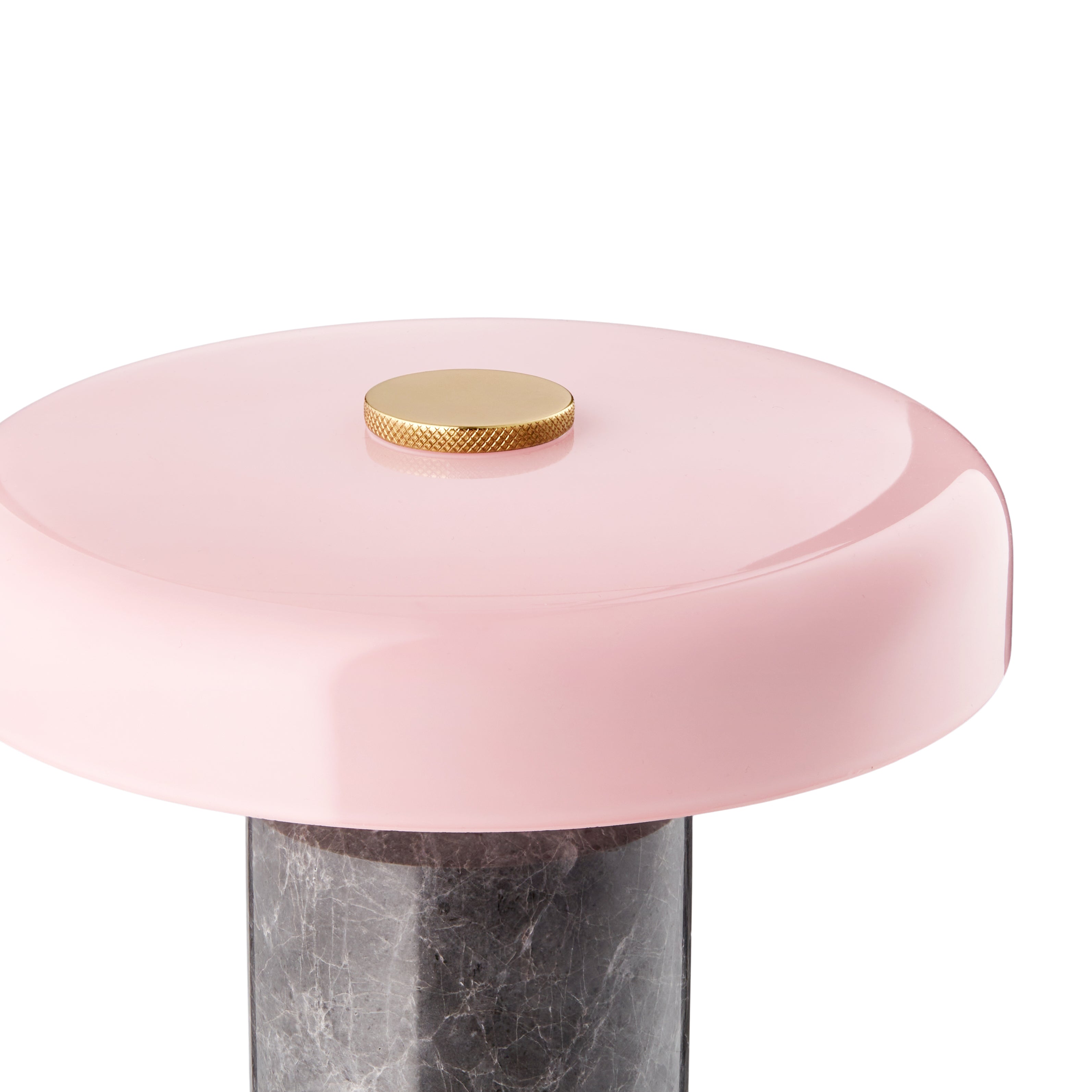 Tragbare Lampe TRIP silberner Marmor mit rosa Glas