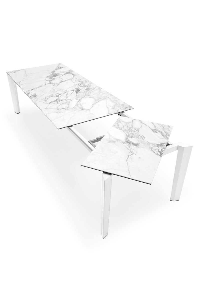 Expandable Table DELTA with White Top and White Base