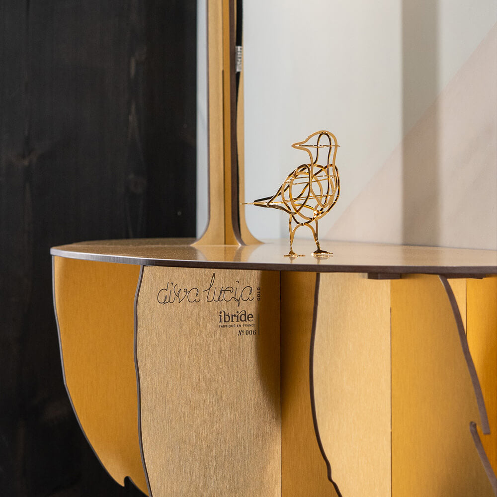Console with lamp DIVA LUCIA gold