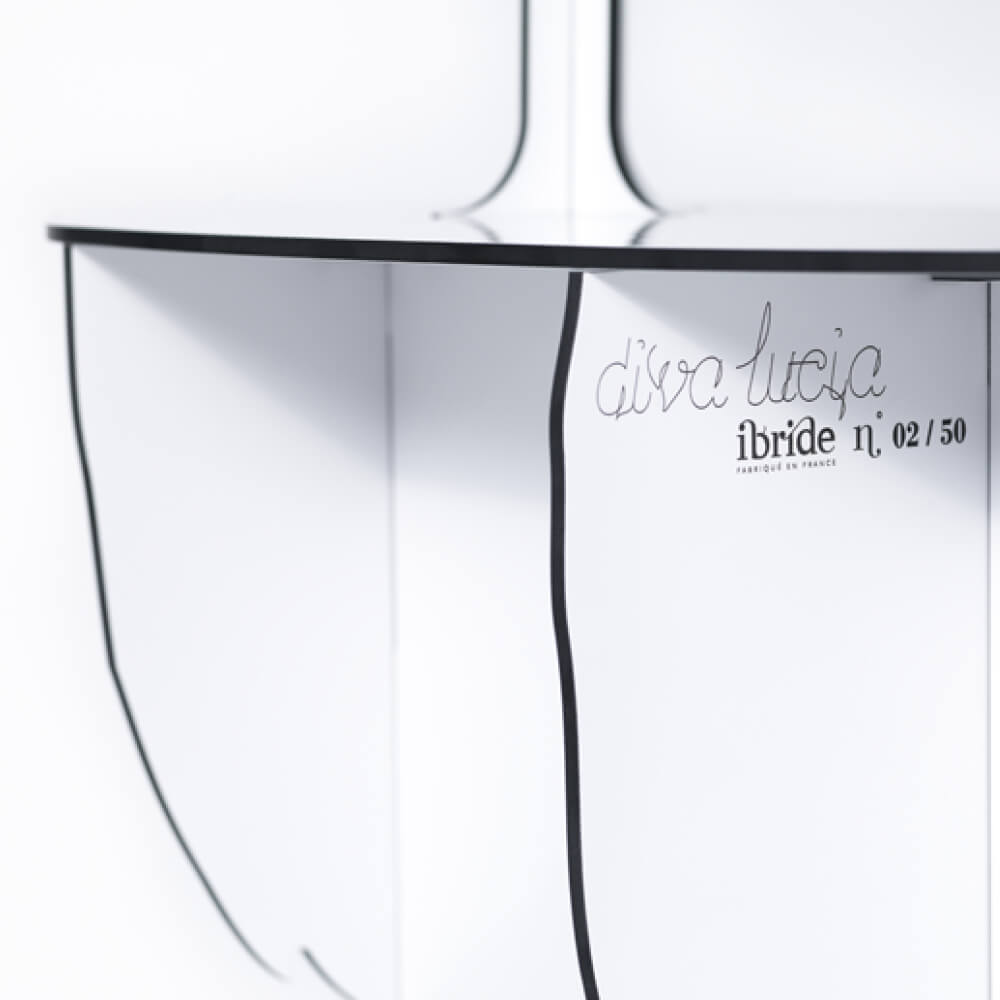 Console with lamp DIVA LUCIA white