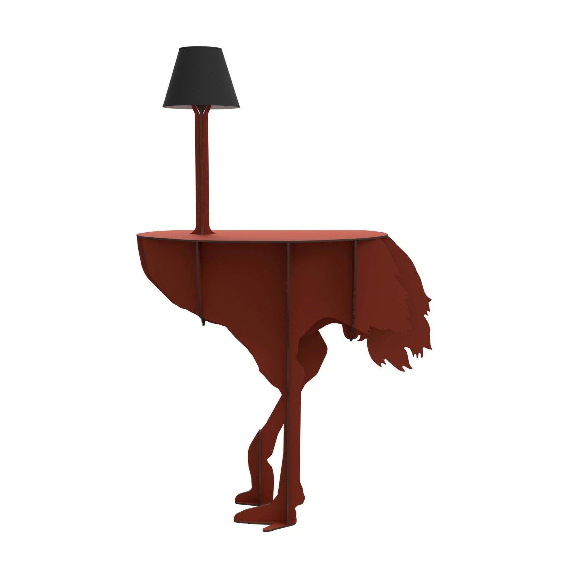Console with lamp DIVA LUCIA brick red