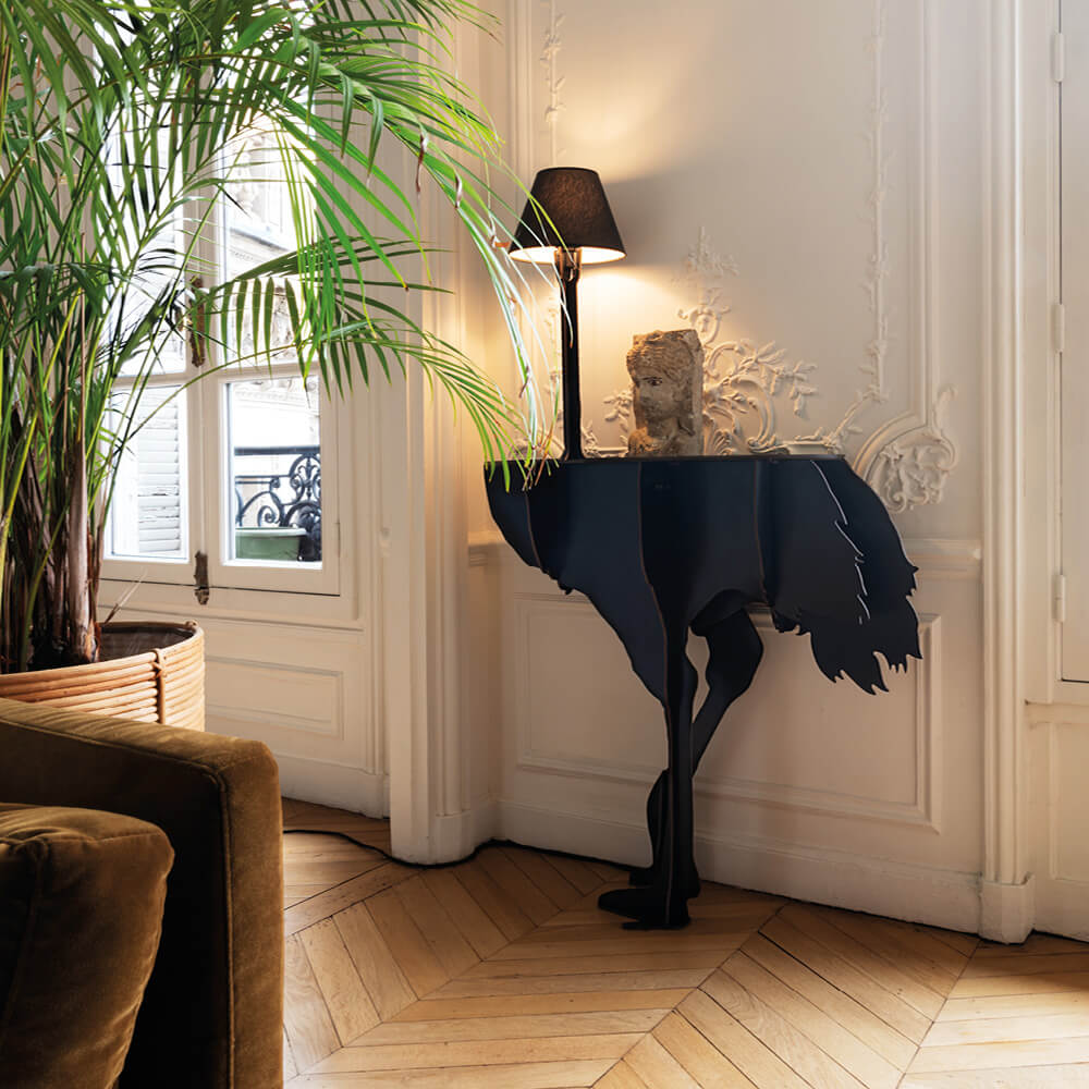 Console with lamp DIVA LUCIA black