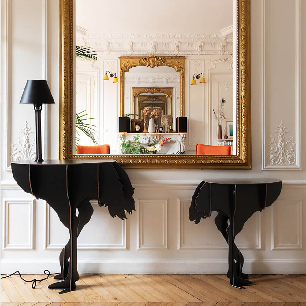 Console with lamp DIVA LUCIA black