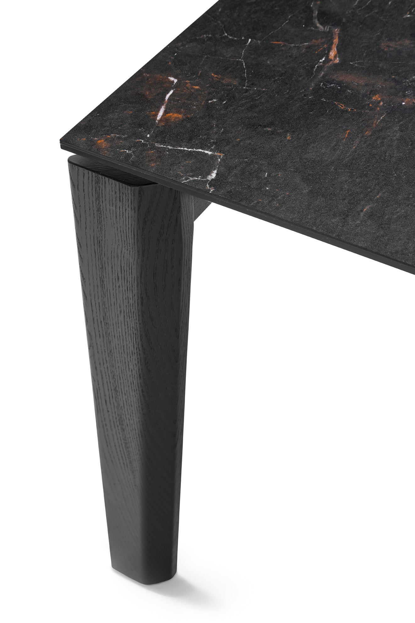 Extendable Table DOGMA with Black Top and Black Wooden Base