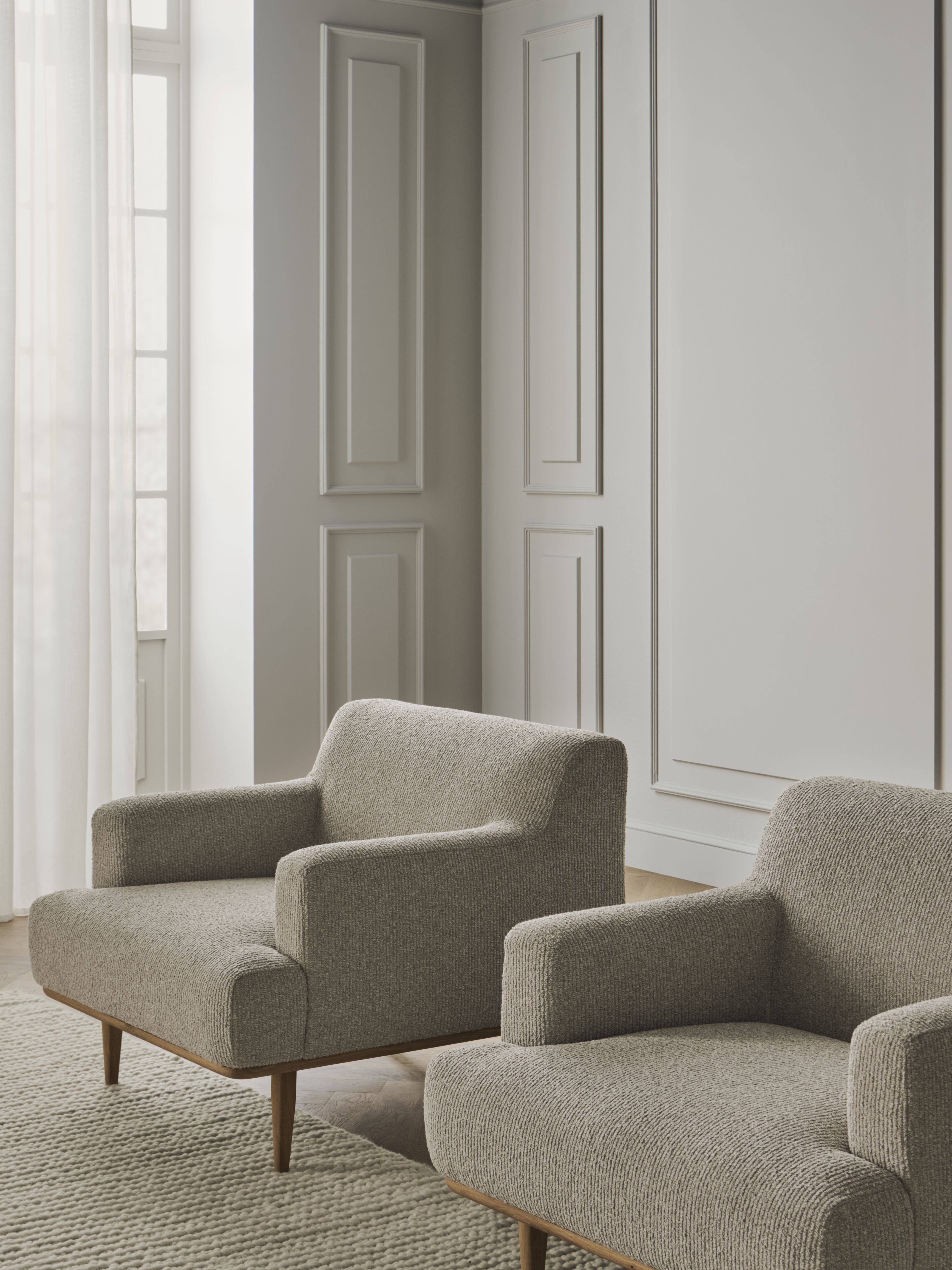 Dove Furcht Sessel aus Dark Eiche Holz