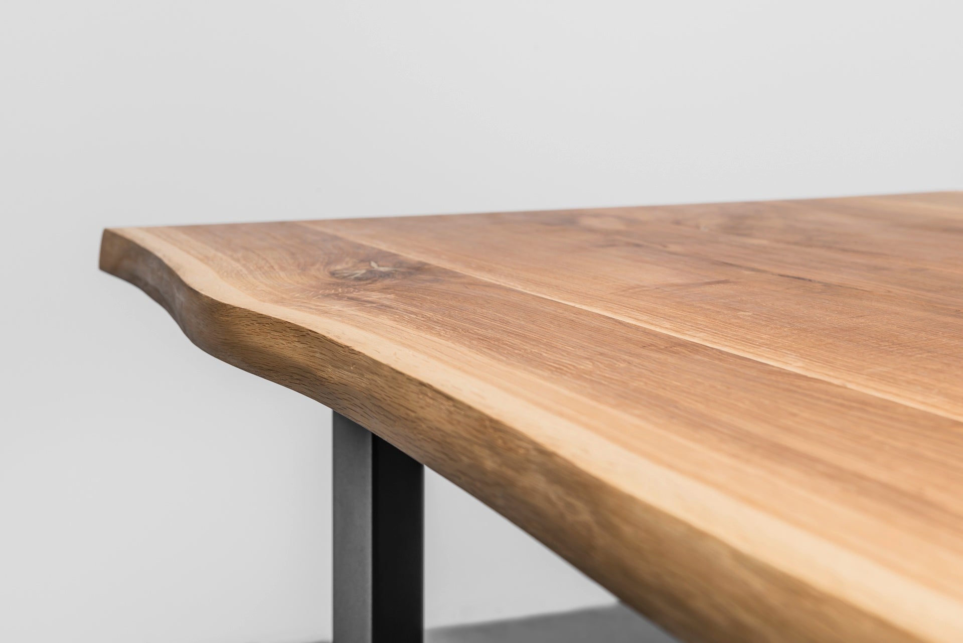 PABLO oak table top with black steel base