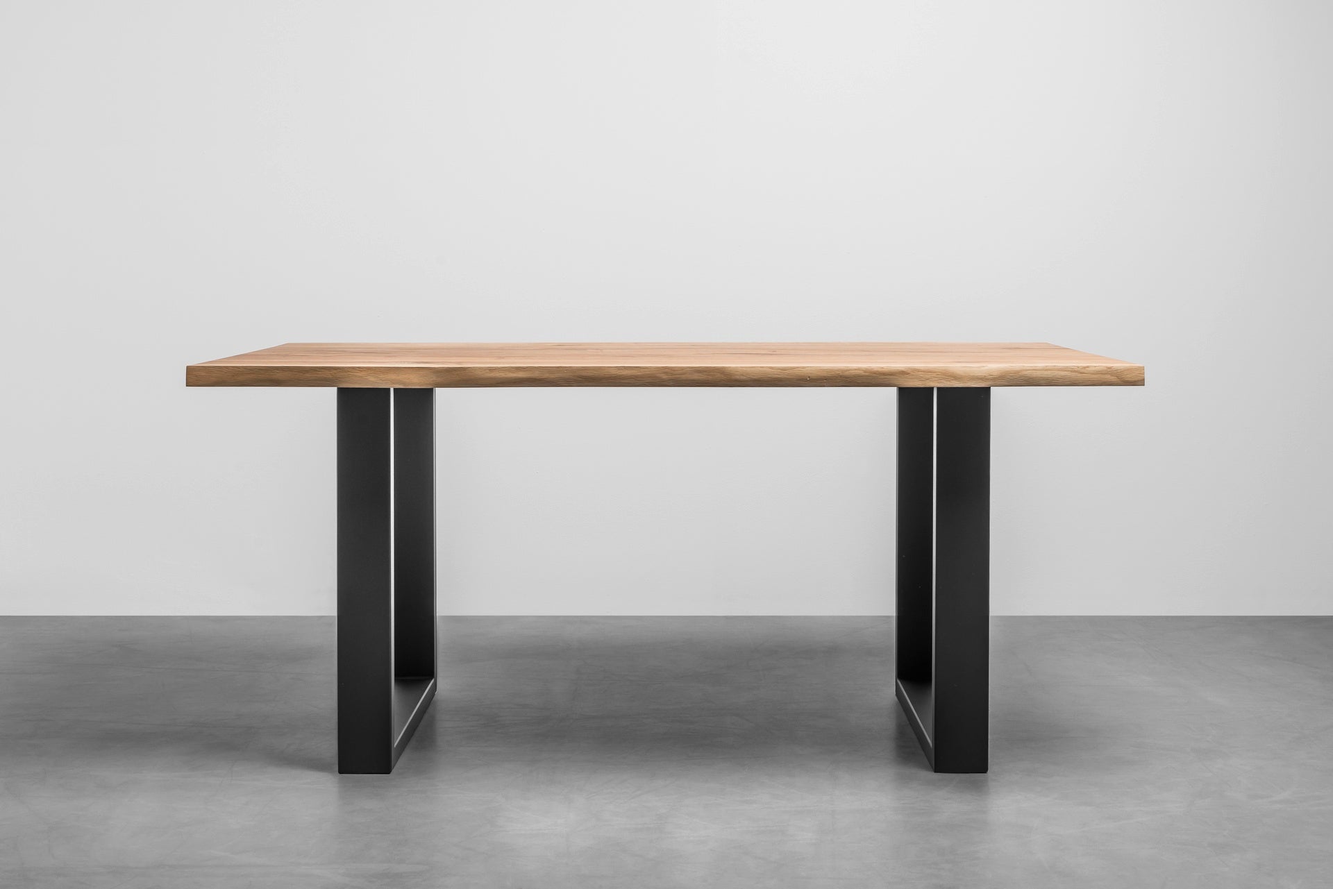 PABLO oak table top with black steel base