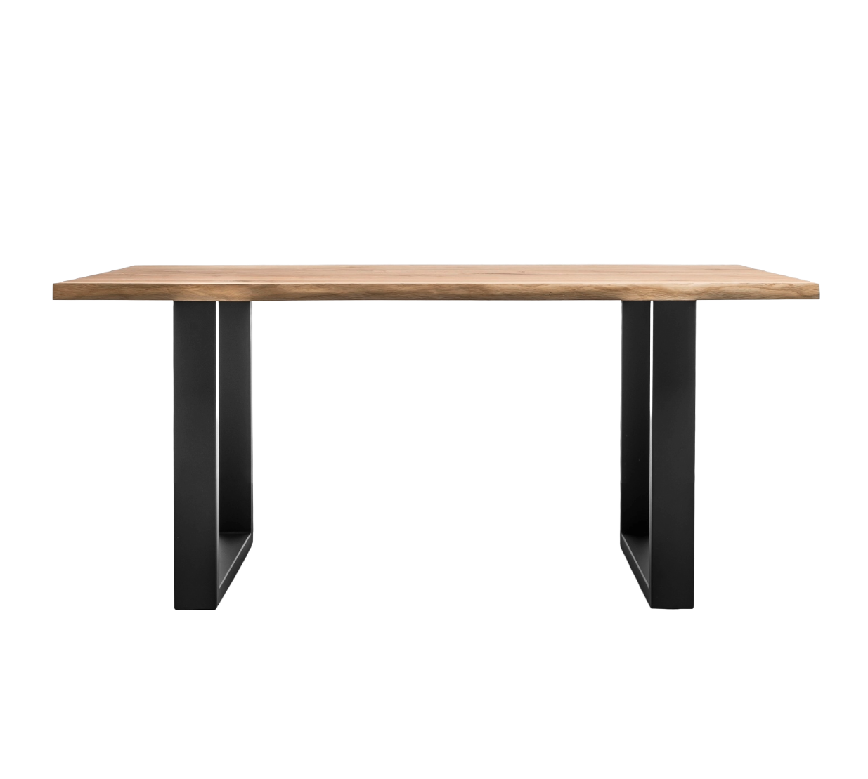 PABLO oak table top with black steel base