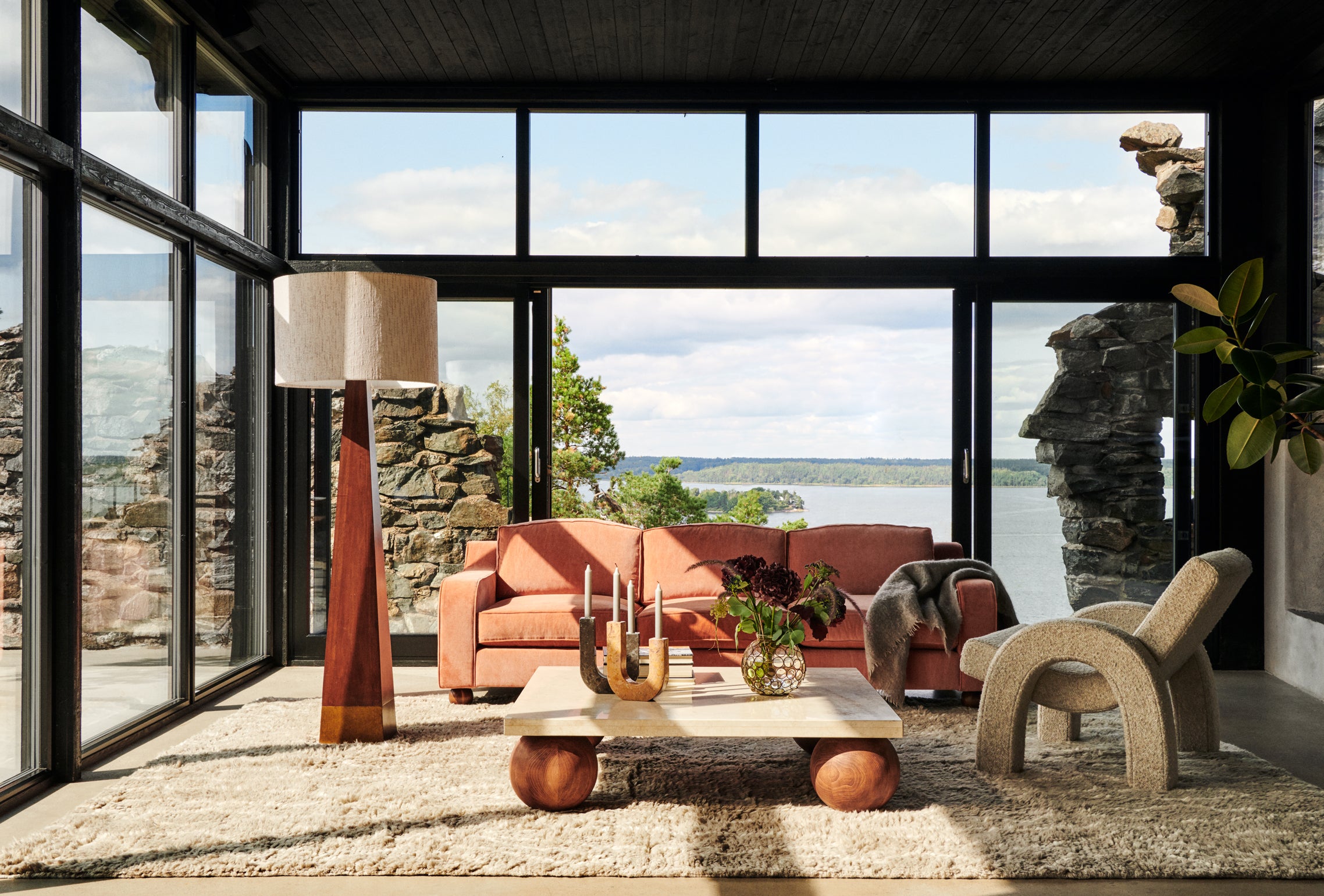 ARCO Candle Holder Orange Marble