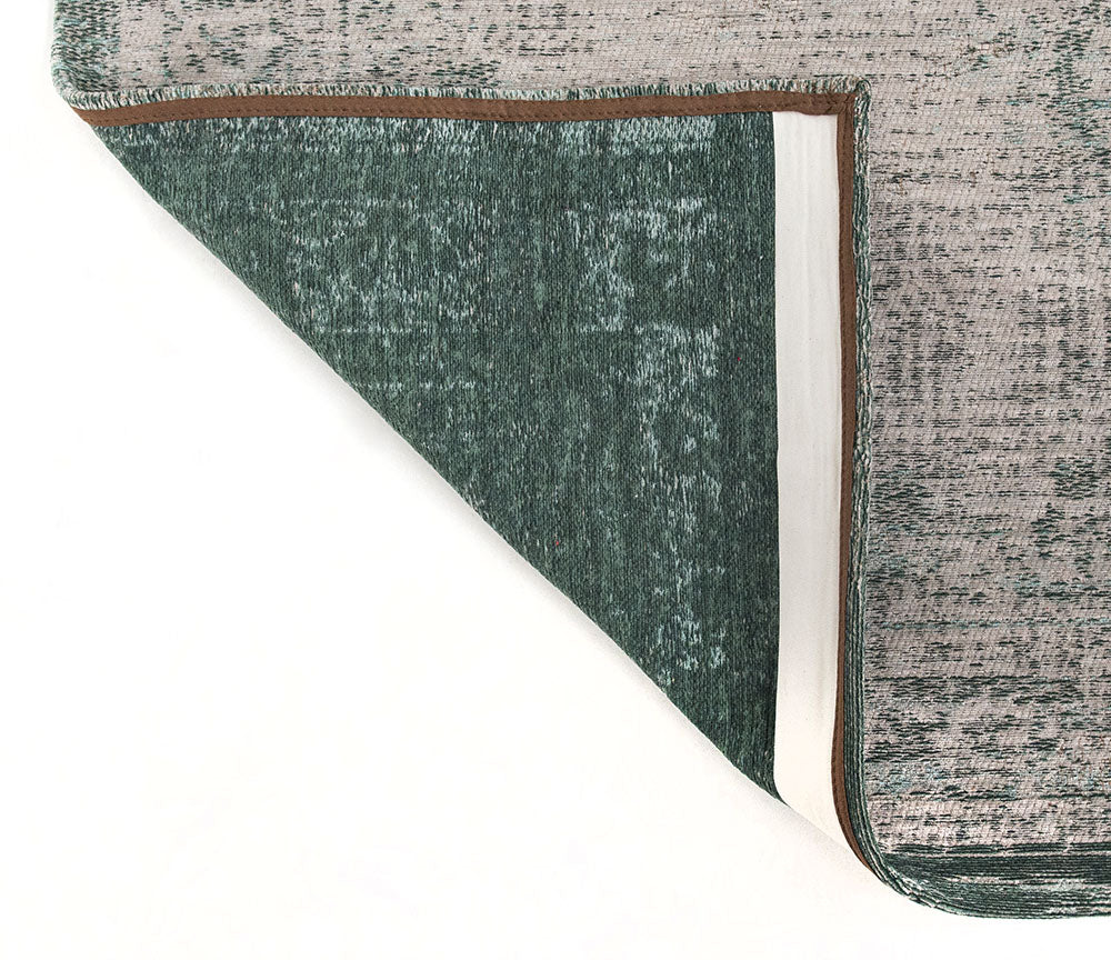 Green and beige oyster jade rug
