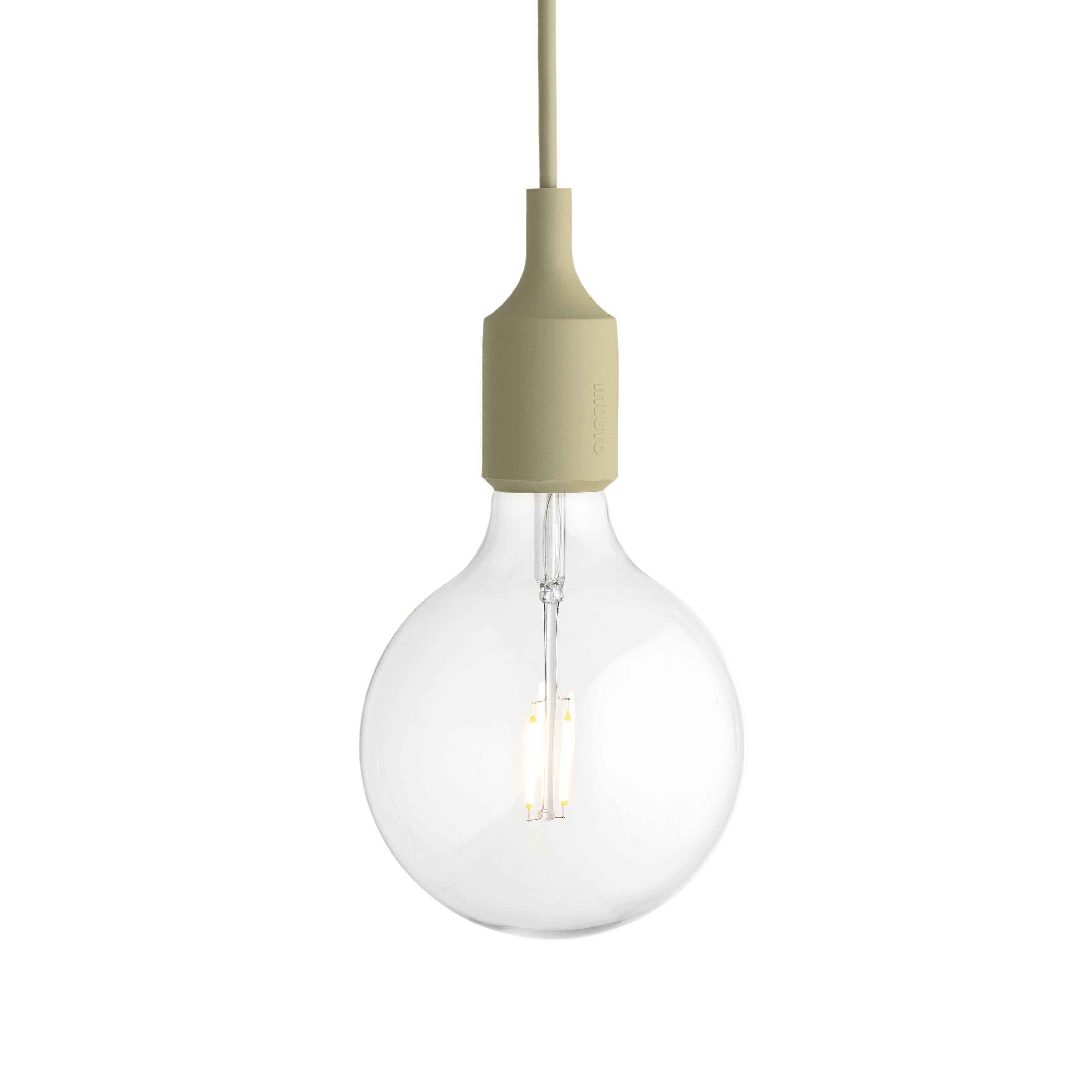 E27 beige-green pendant lamp