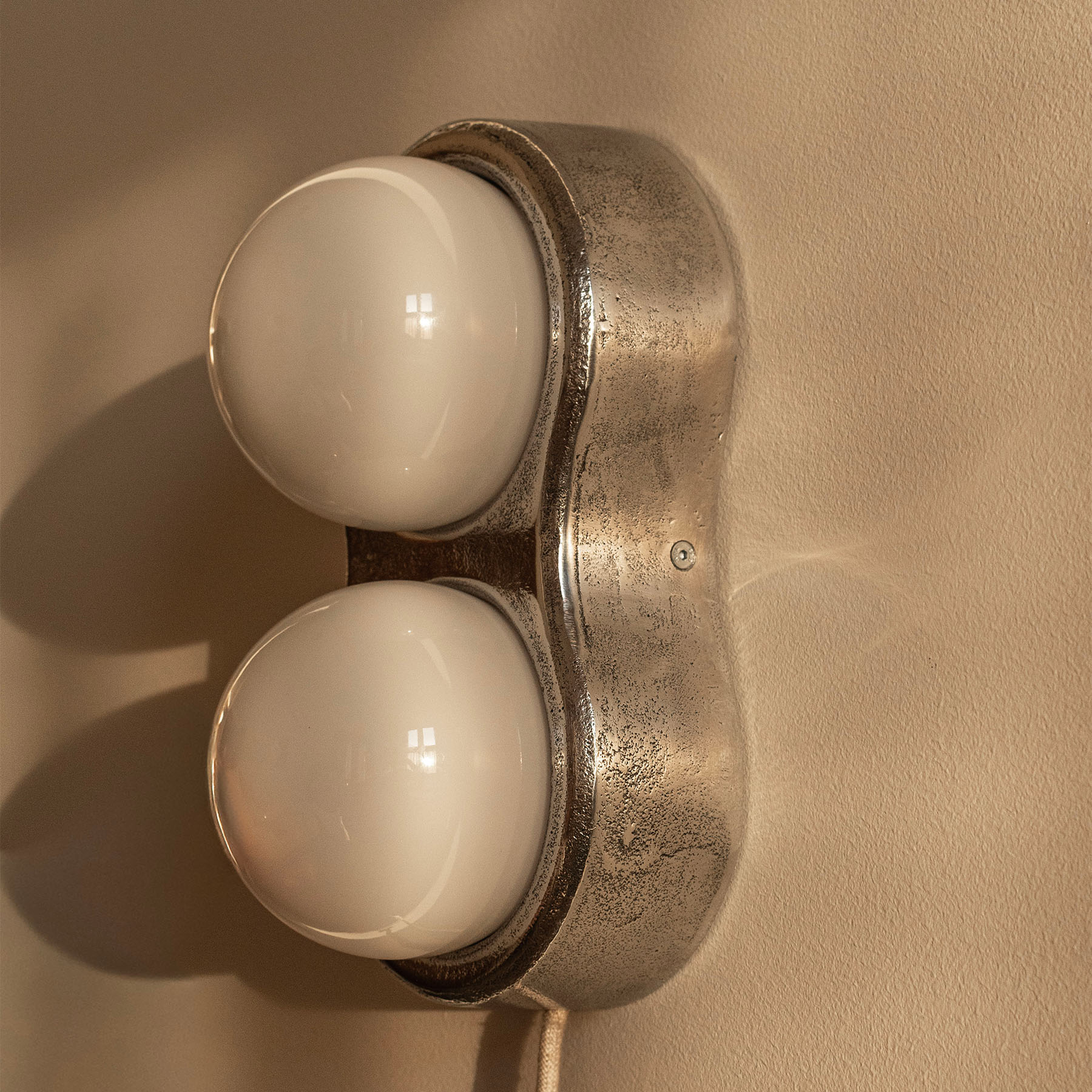 SWING Wall Lamp with Opal Glass and Aluminum Base