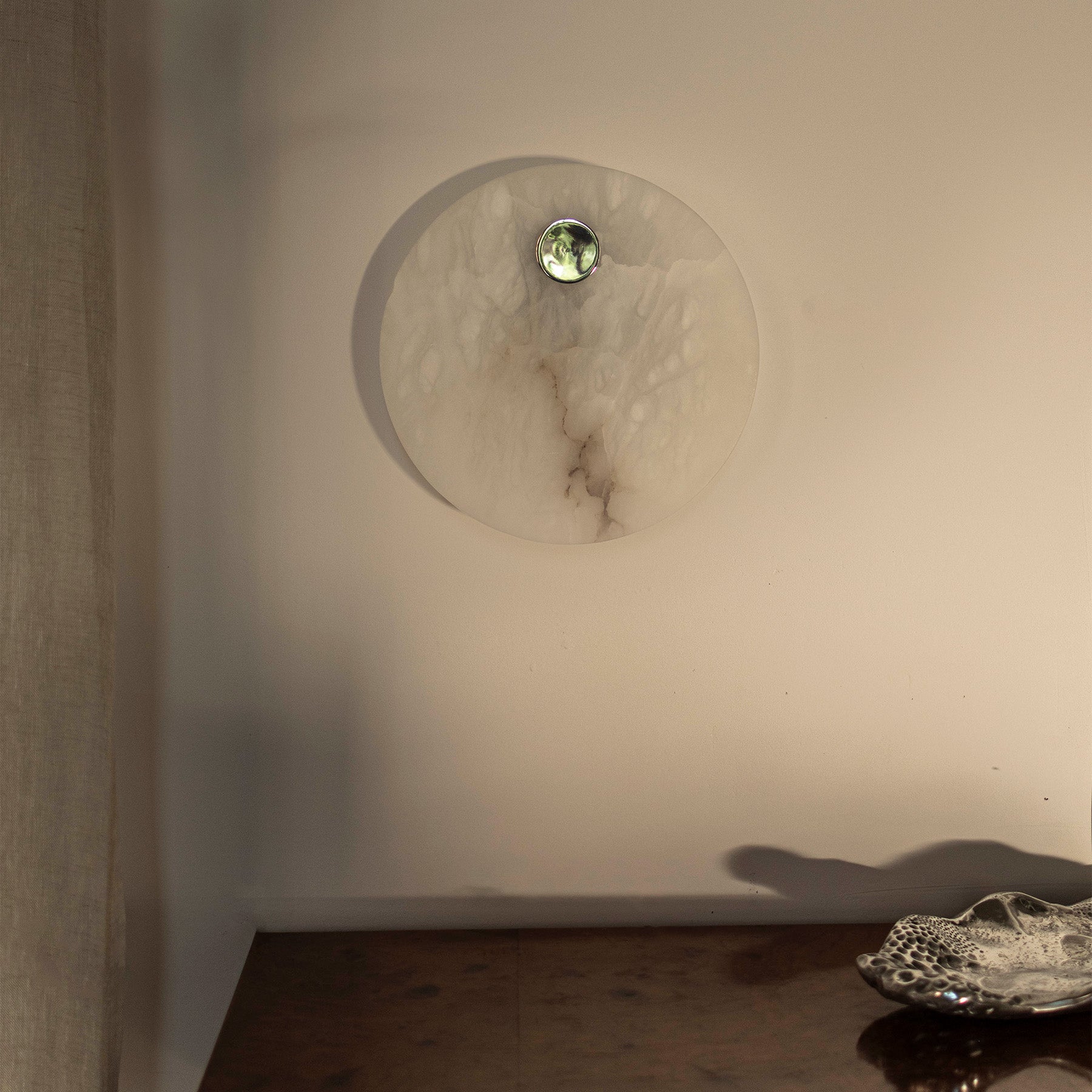 Wandleuchte alabastrowa EOS Nickel