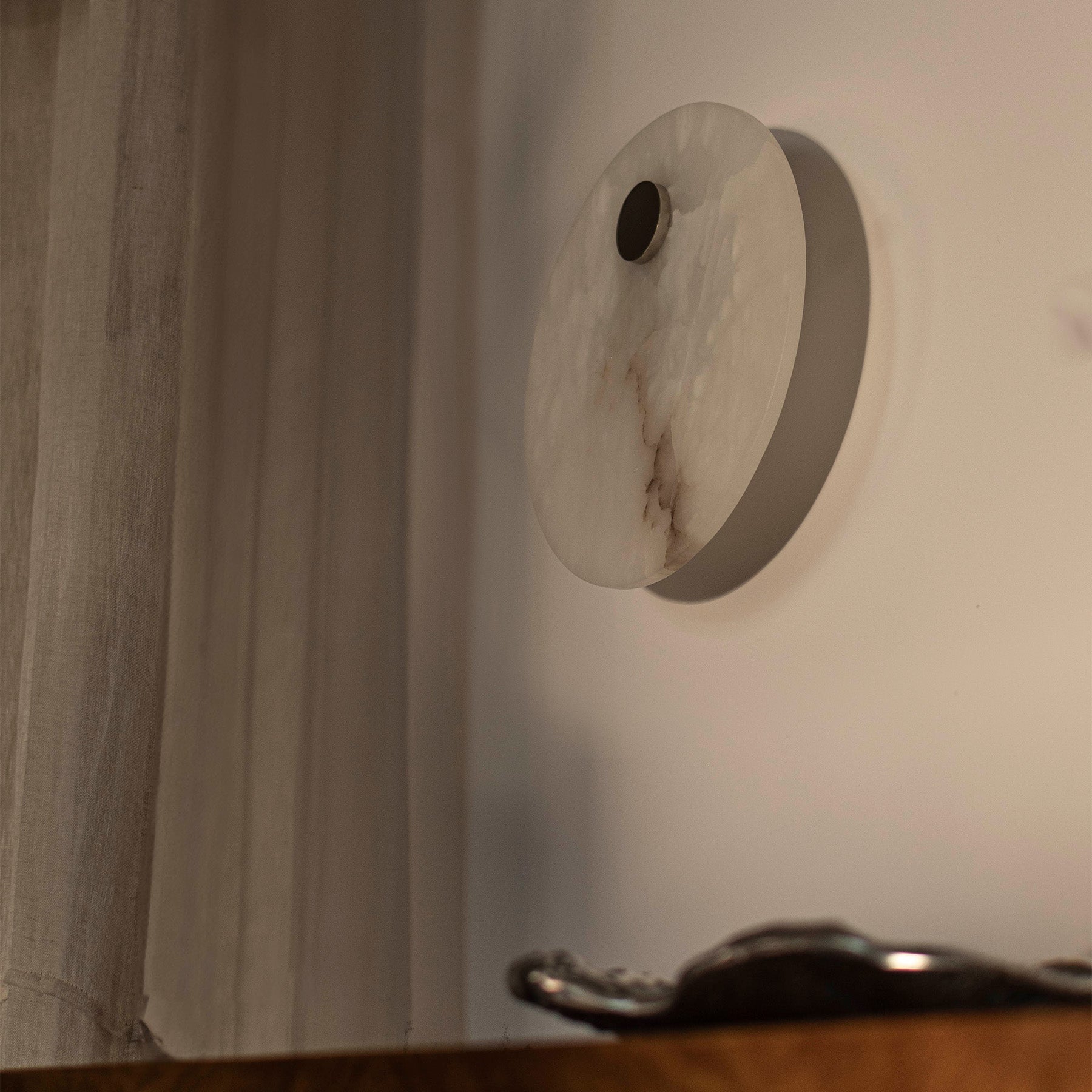 Wandleuchte alabastrowa EOS Nickel