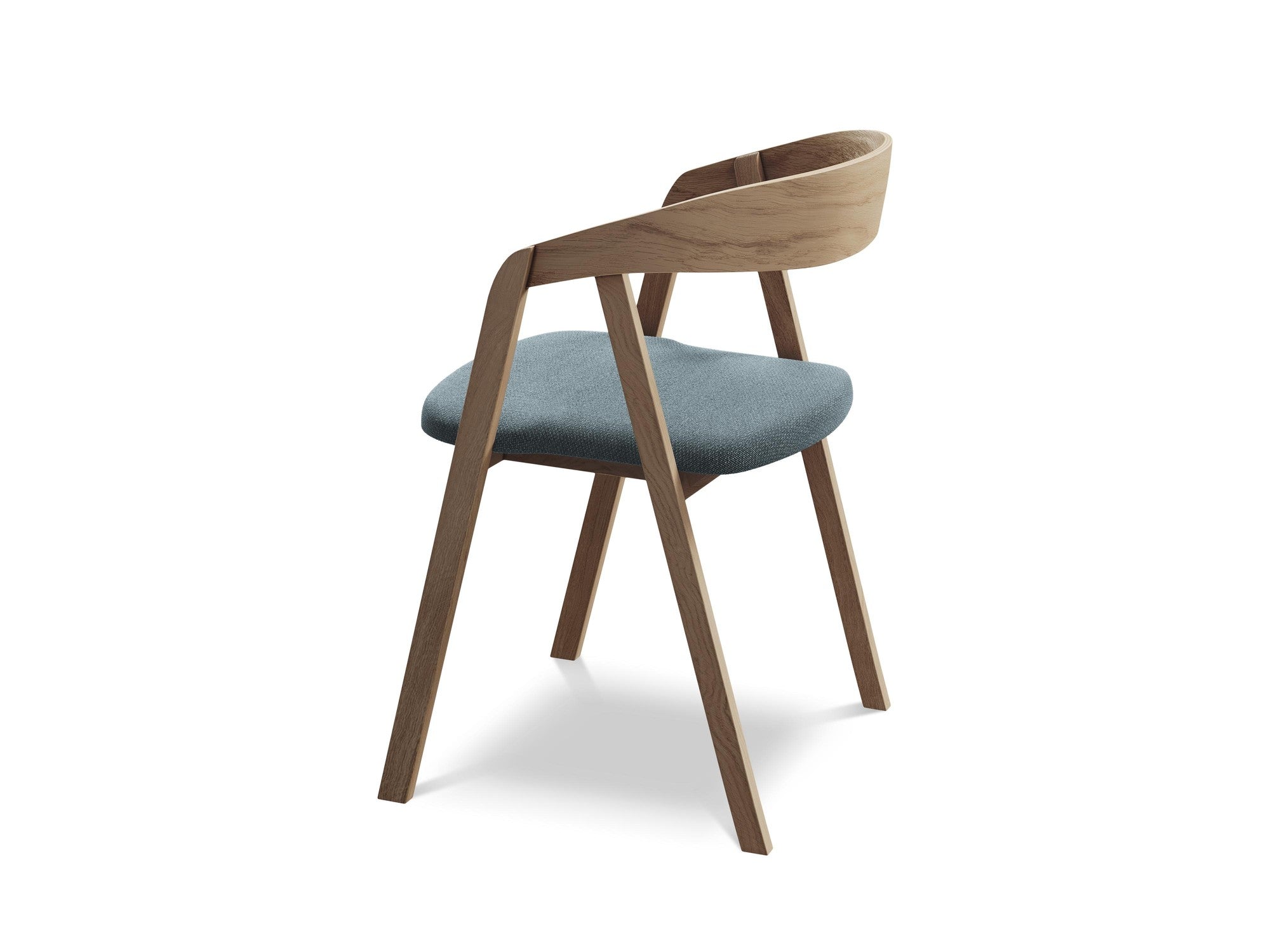 ERIKA Chair in Denim Blue Boucle with Beech Base