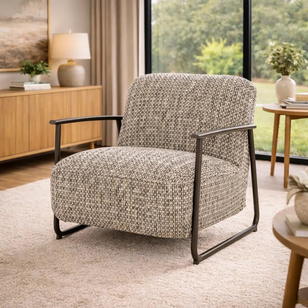 NOREL armchair in green mélange
