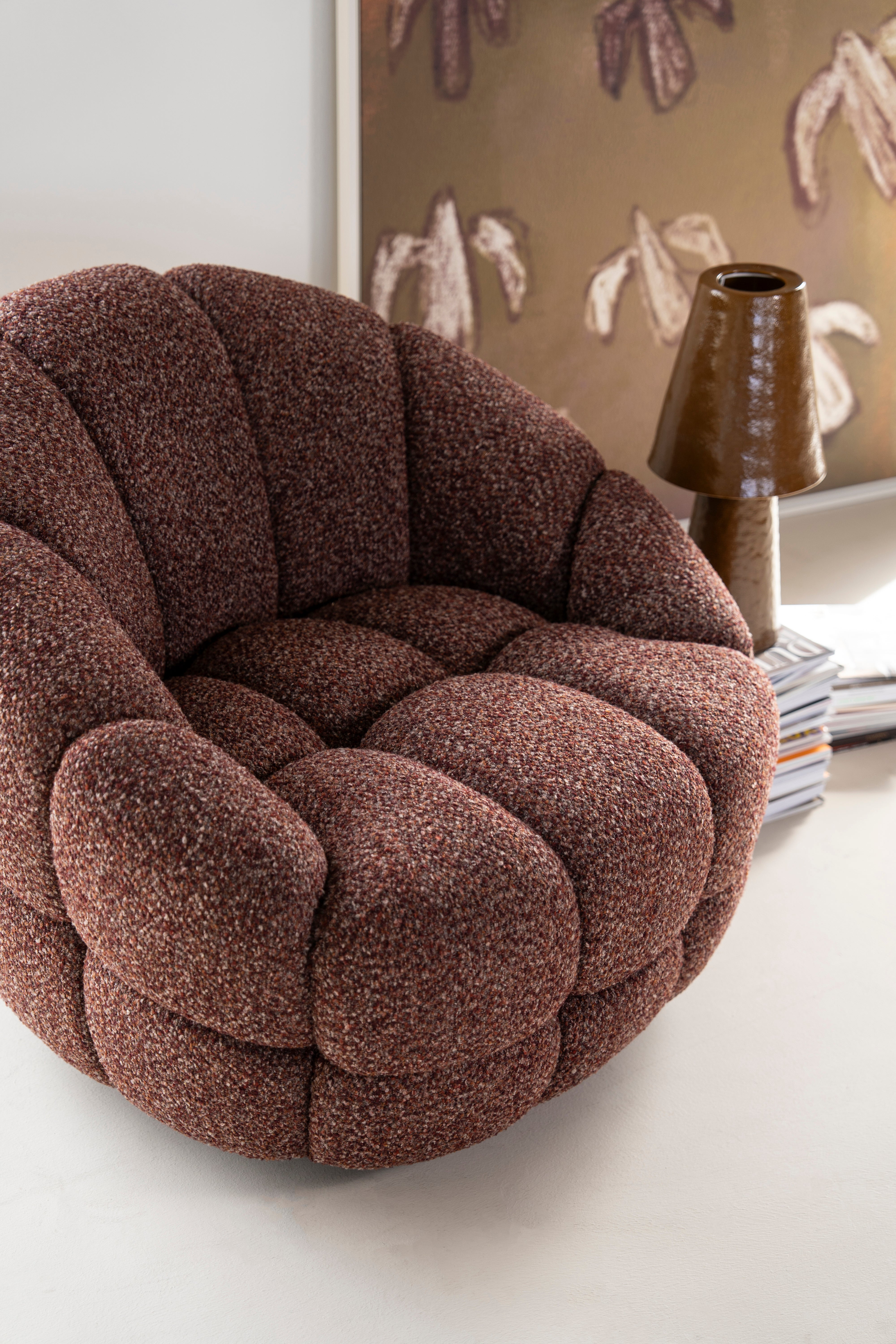 TINA Swivel Armchair Terracotta
