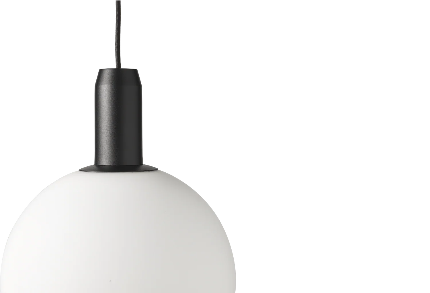 ORB pendant lamp white glass with black