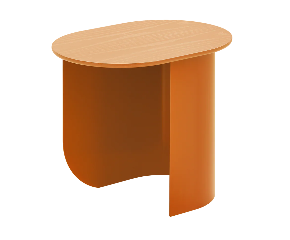 PLATEAU Side Table in Caramel Orange