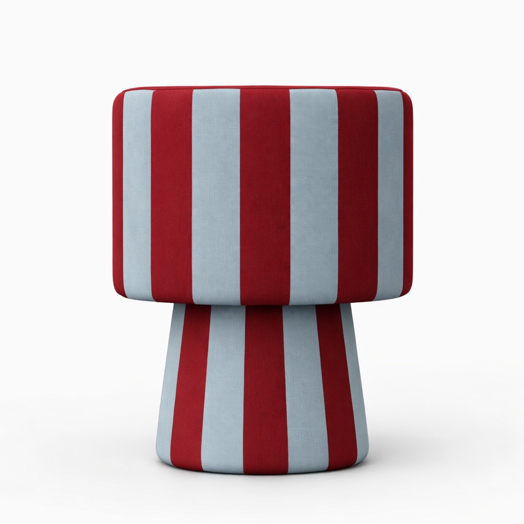 LINEA SOFT swivel armchair in burgundy with blue accents