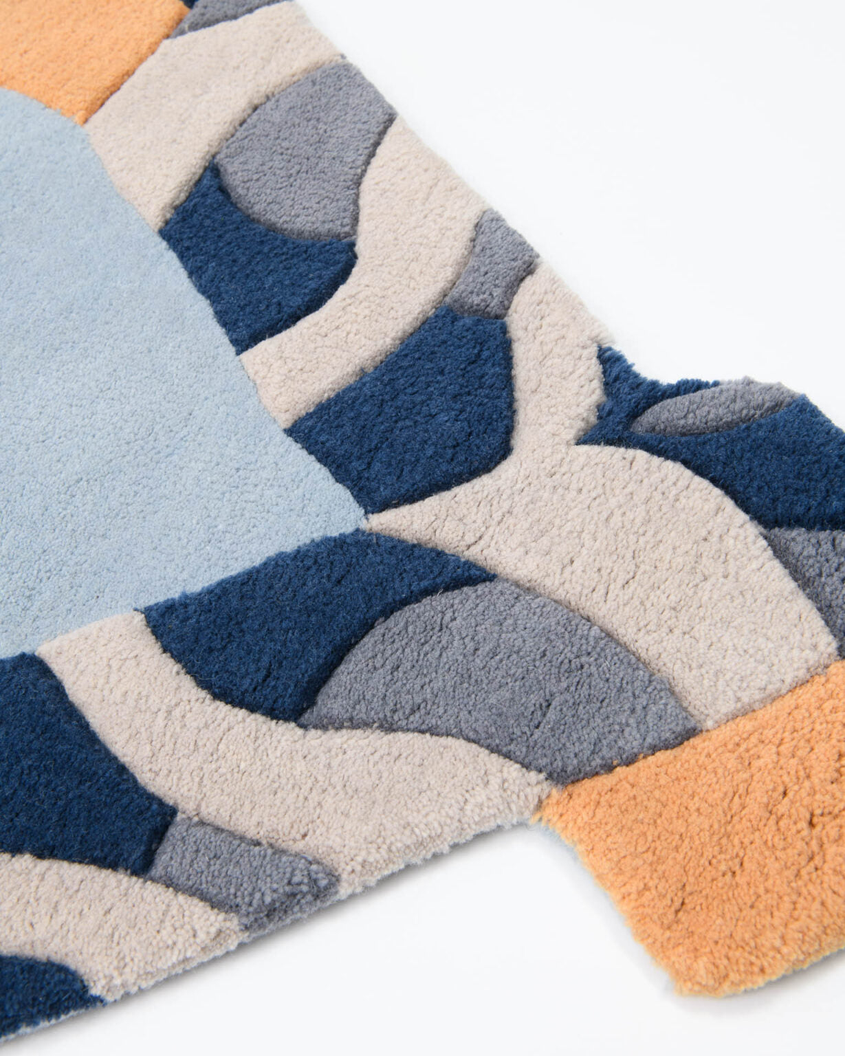 Asymmetrical Decorative Rug FRAME Light Blue