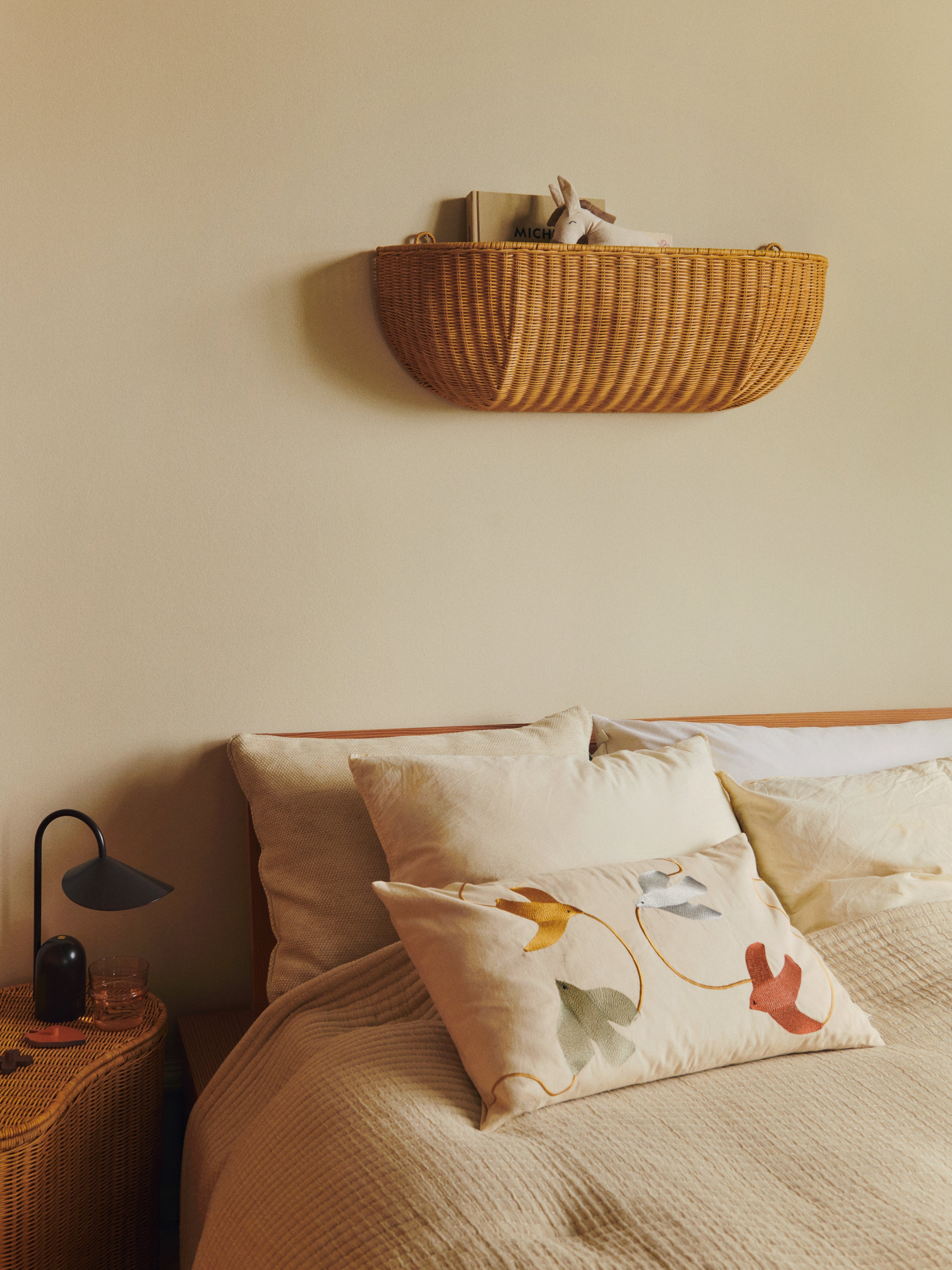 Braided Wall Pocket Rattan Basket