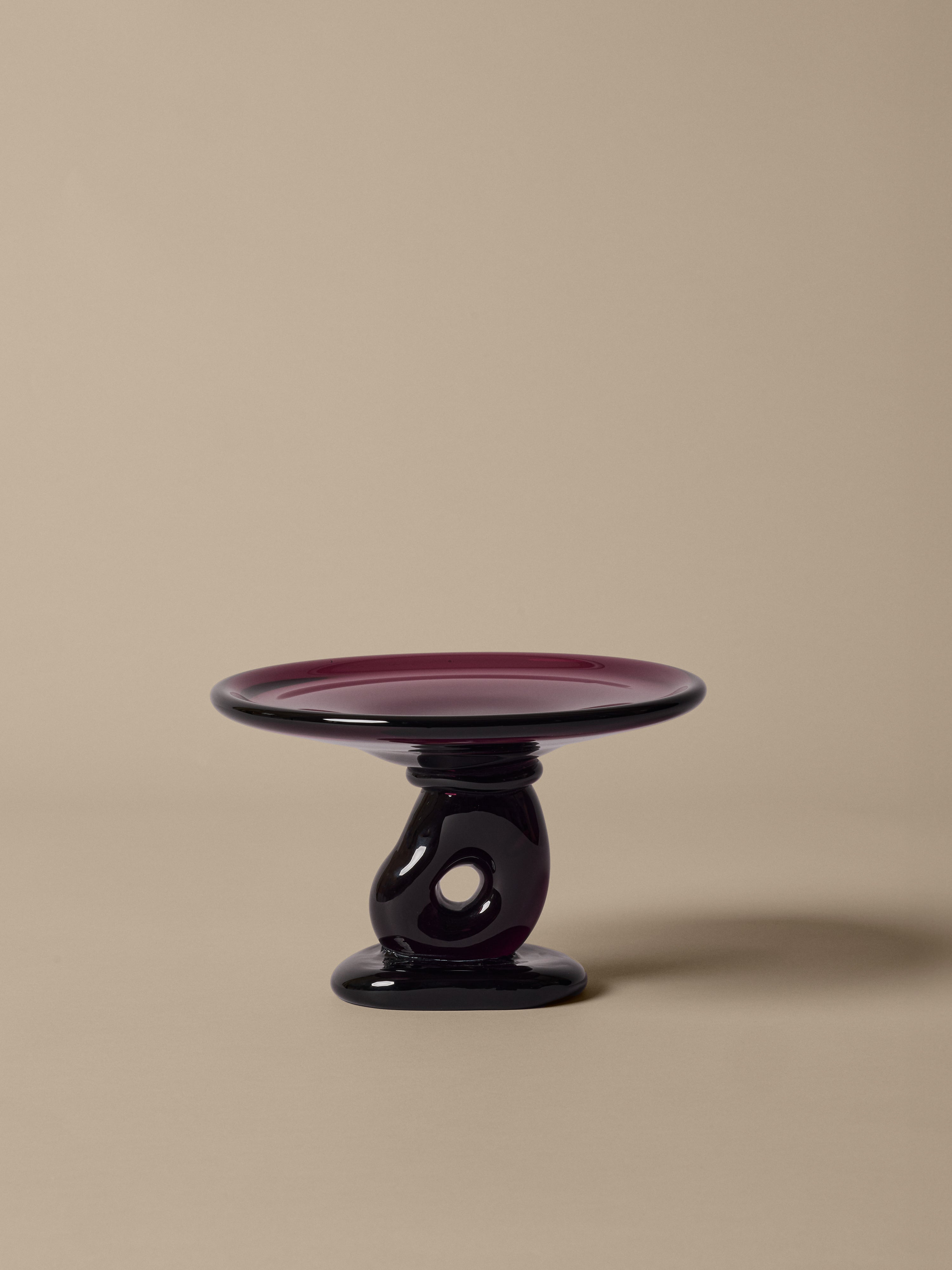 Patera DAMO bordeauxfarbiges Glas geblasen