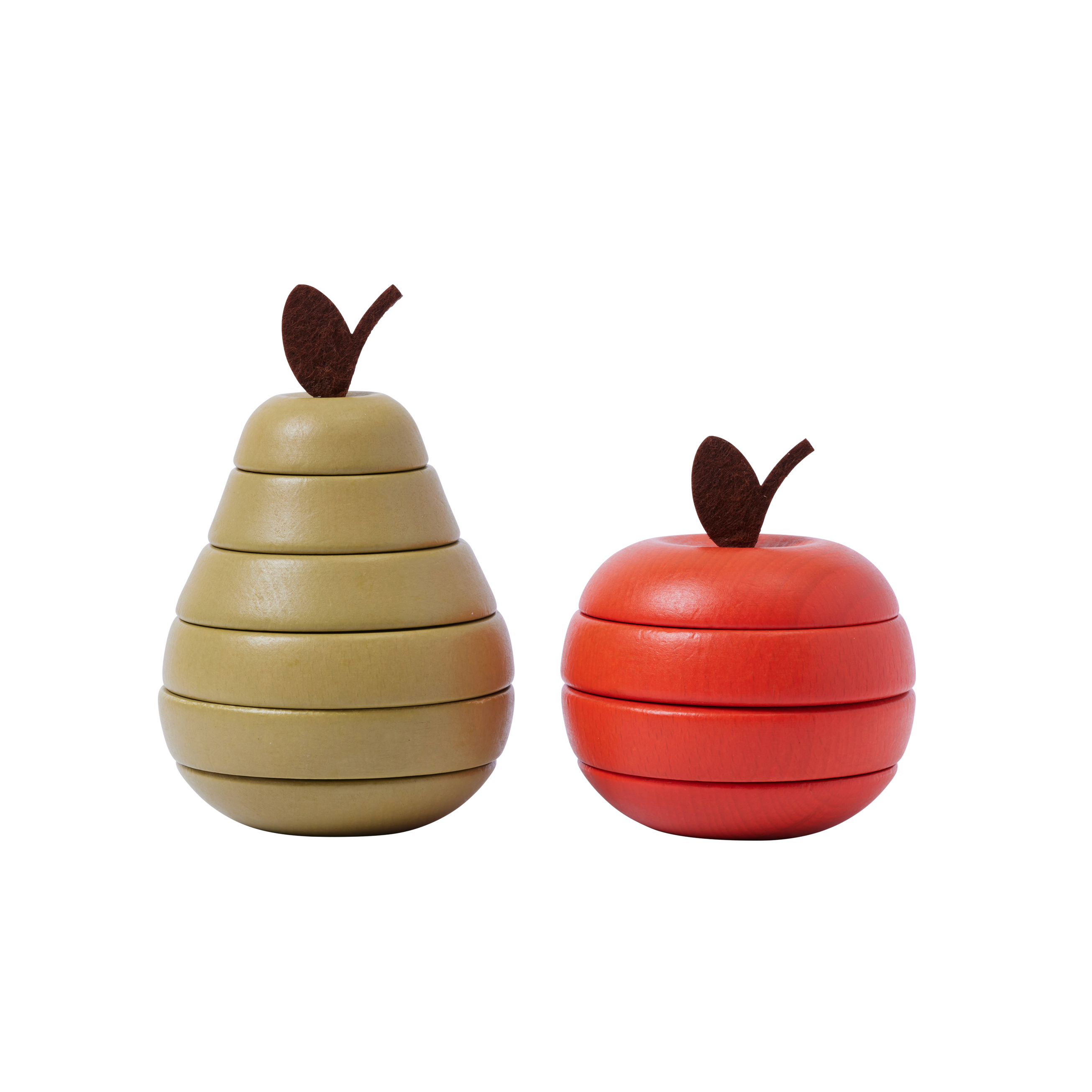Spielzeugset für Kinder STACKING APPLE AND PEAR aus Buchenholz