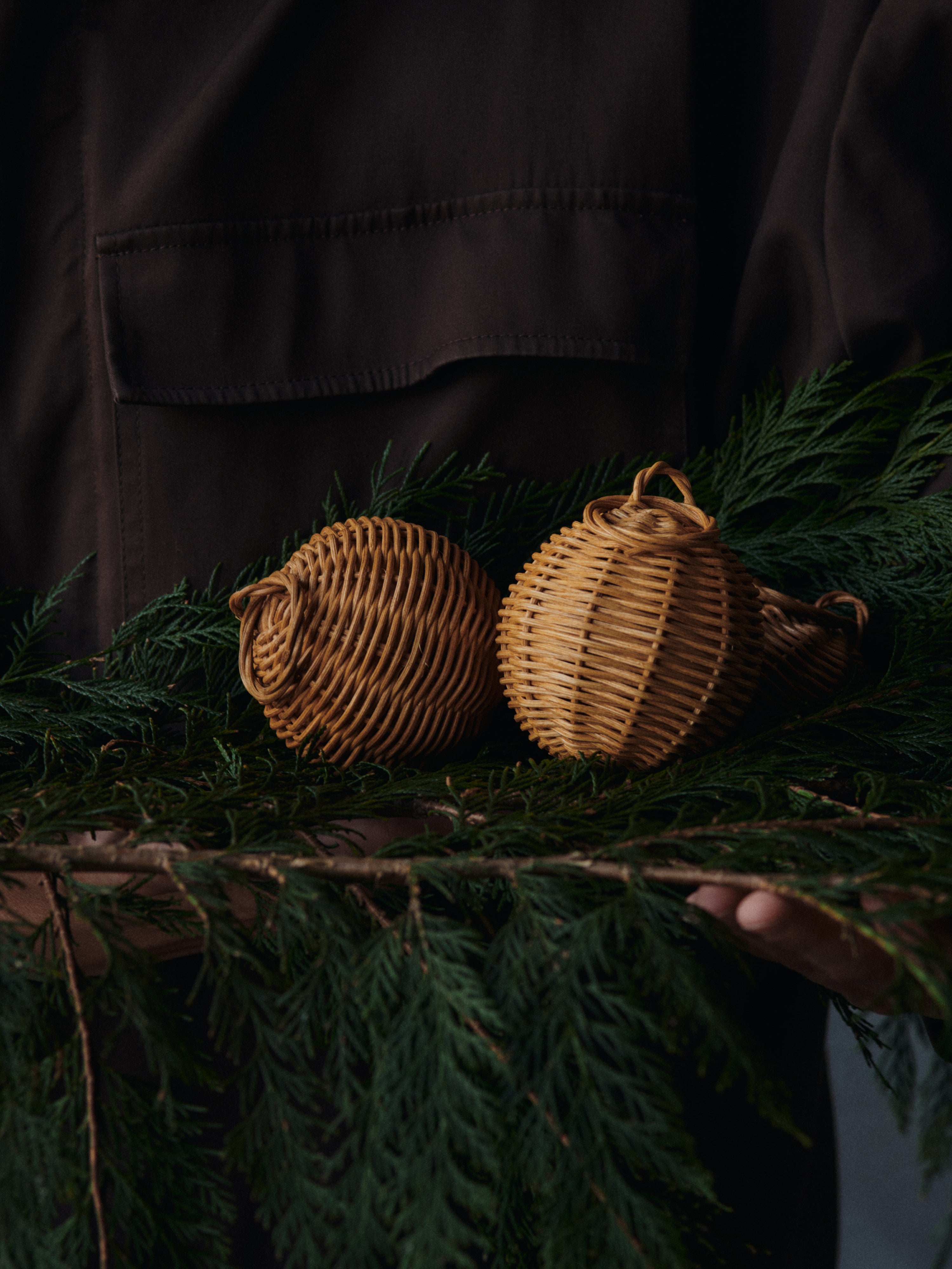 Zestaw bombek BRAIDED pleciony rattan