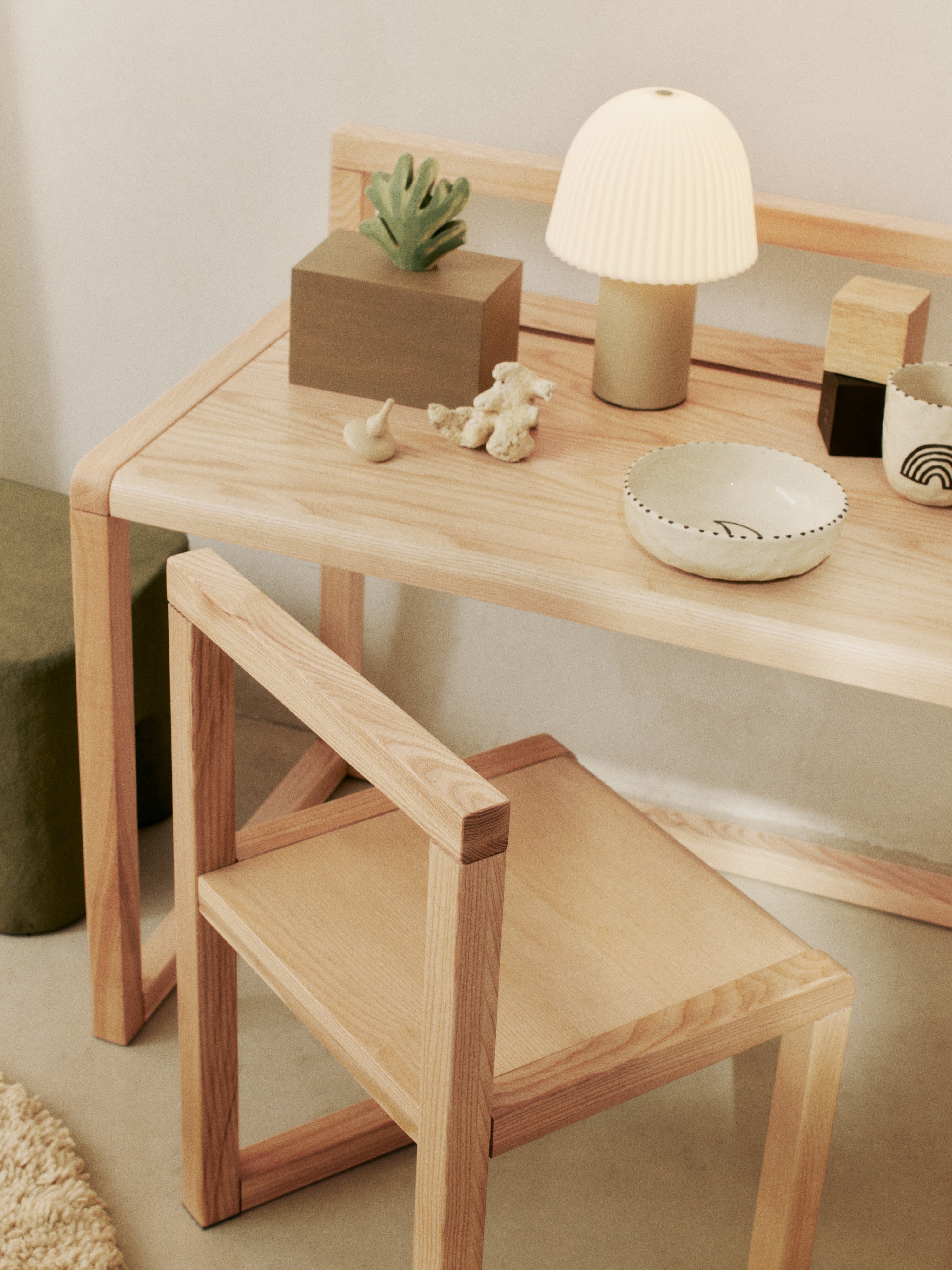 Tragbare Lampe FRILL gebrochenes Weiß mit Beige