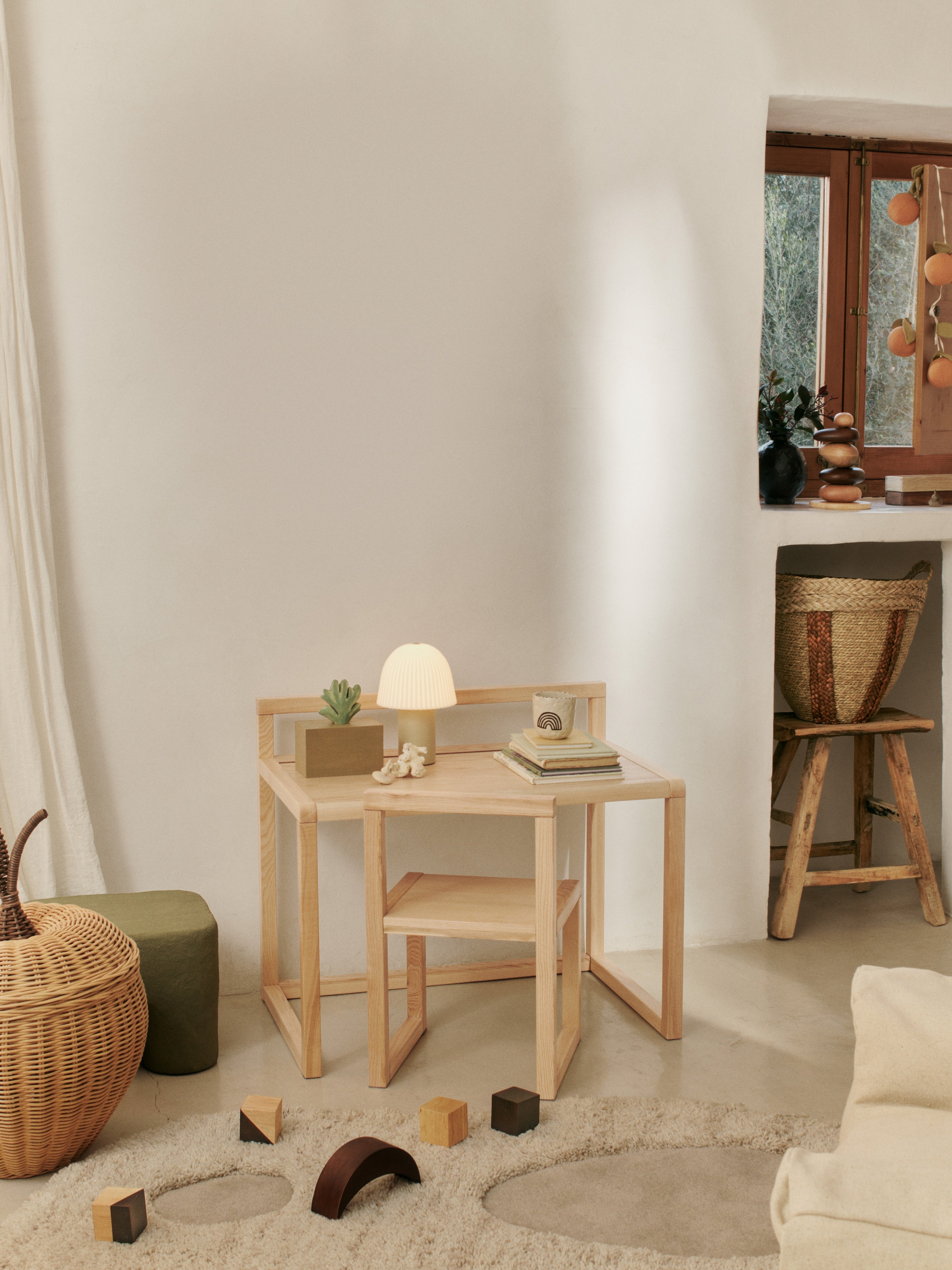 Tragbare Lampe FRILL gebrochenes Weiß mit Beige
