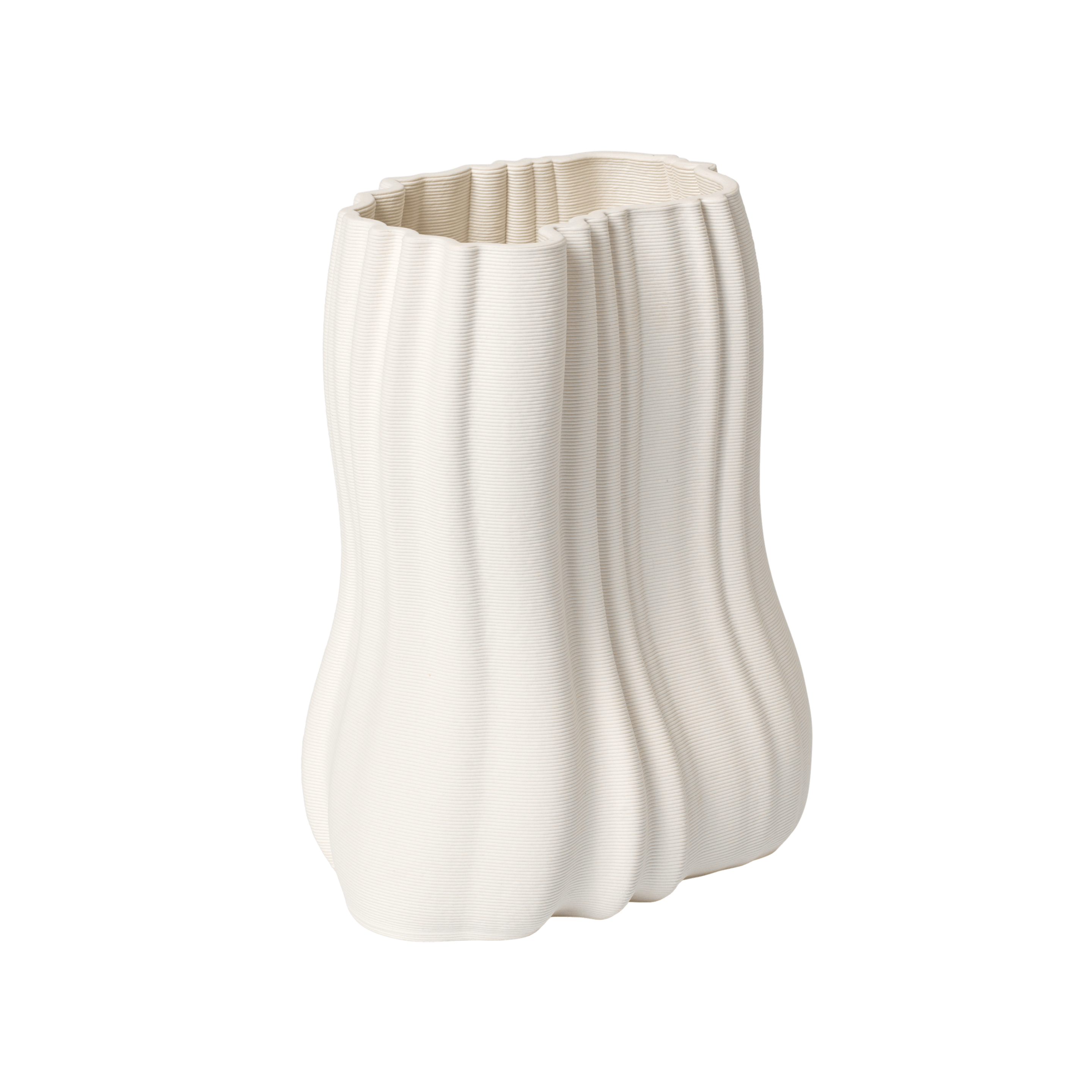 MOIRE LOW vase broken white
