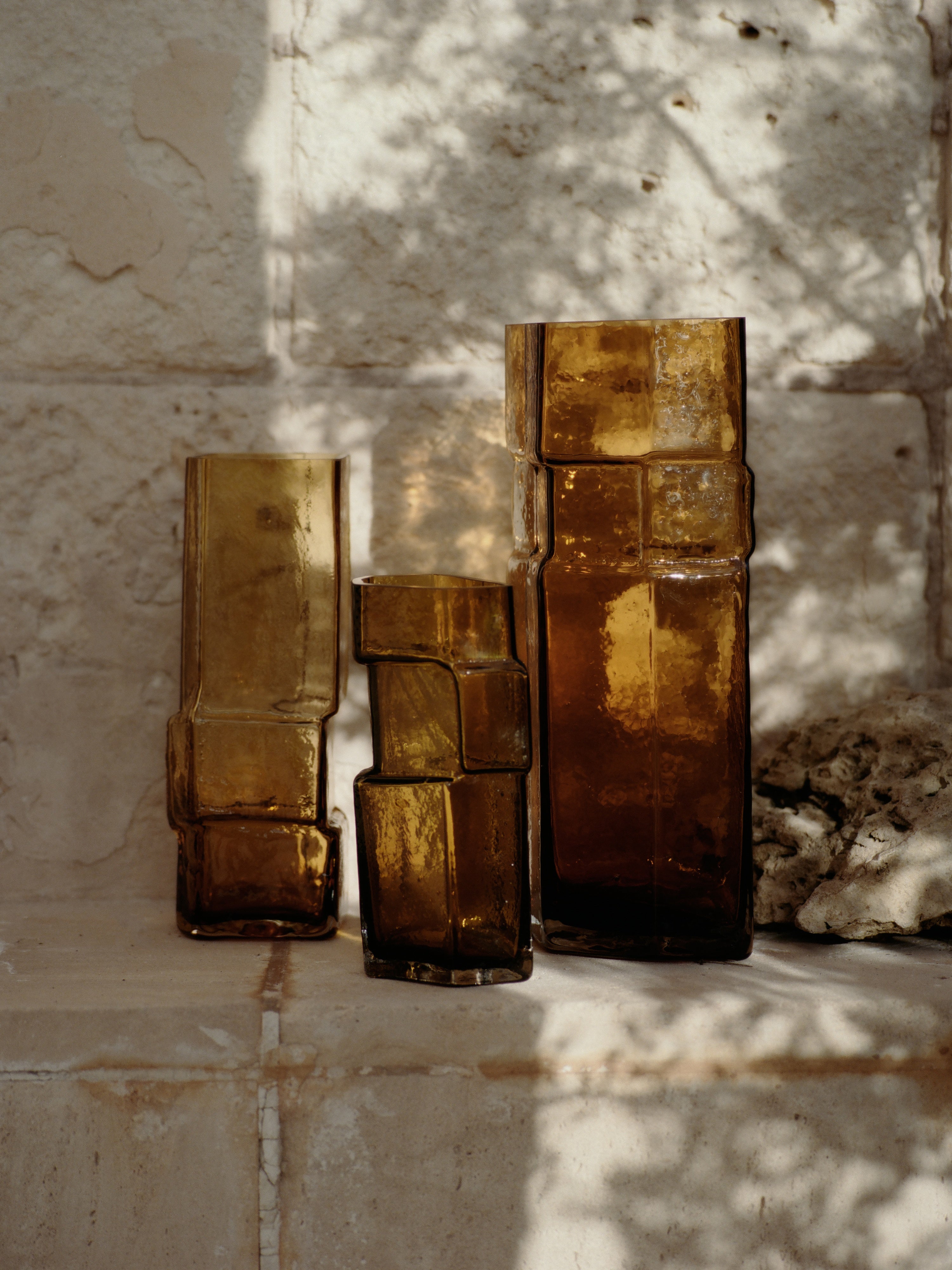 Wazon MURO TALL bernsteinfarbenes Glas