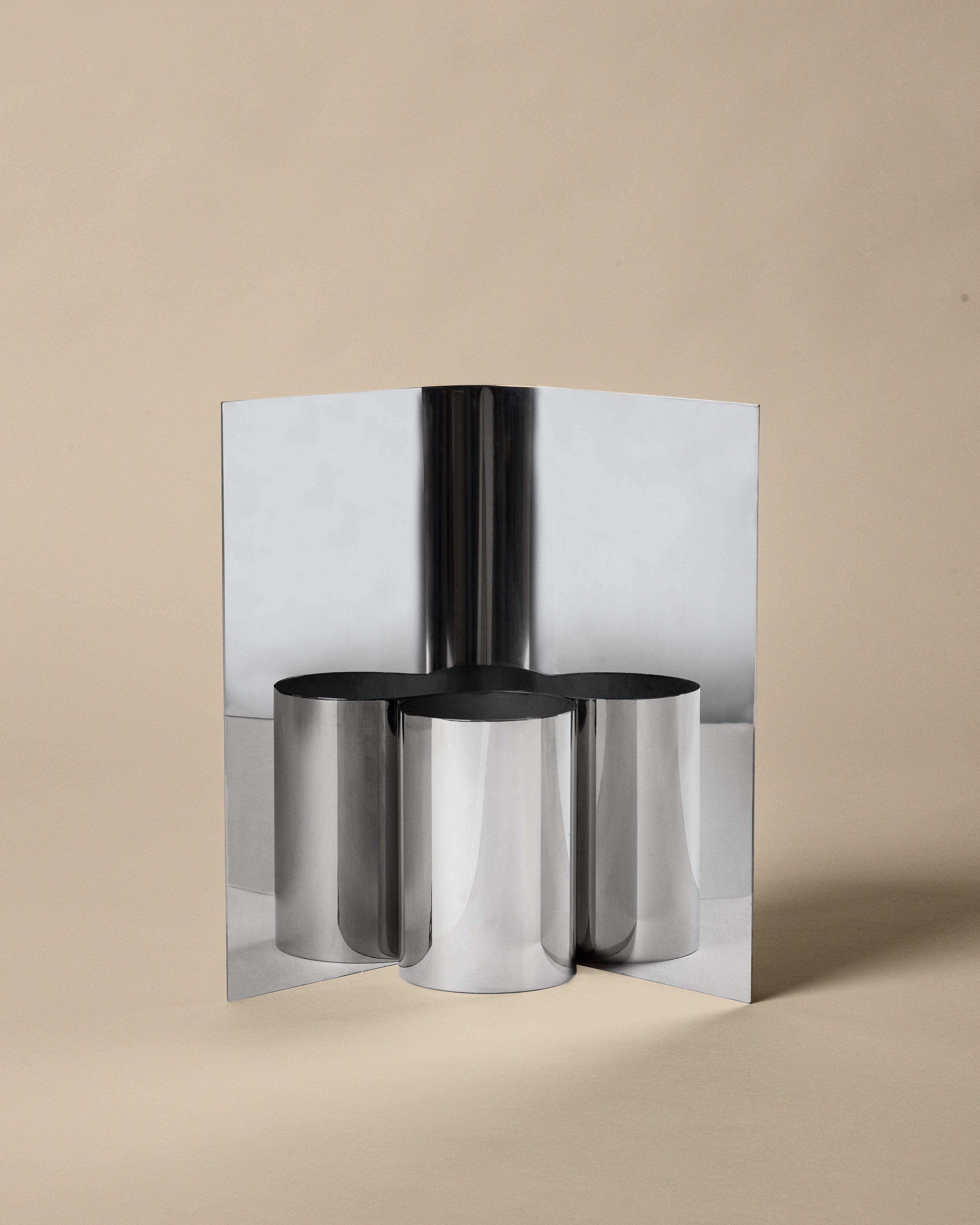 EDDY vase polished stainless steel