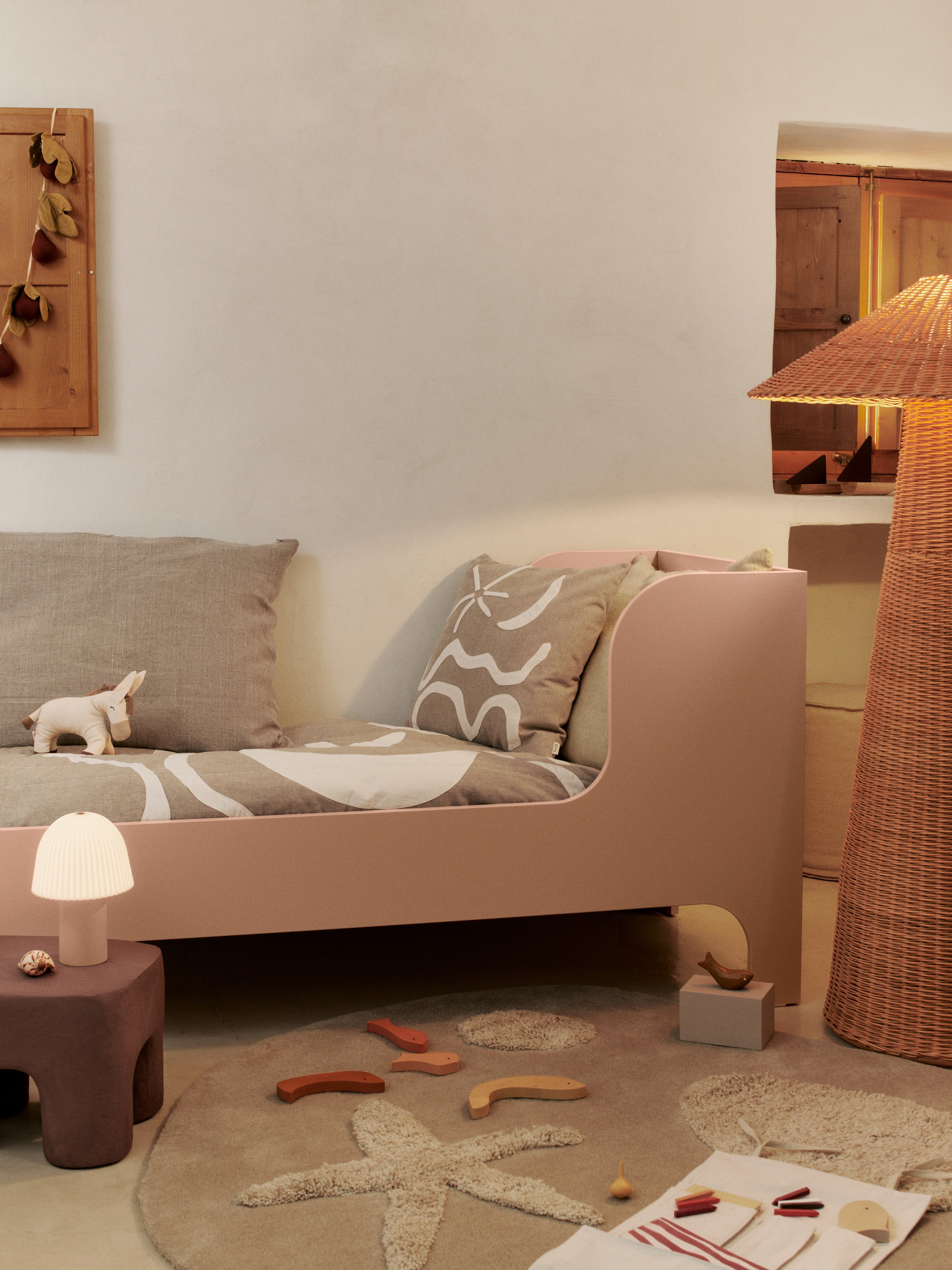 Tragbare Lampe FRILL gebrochenes Weiß mit Beige